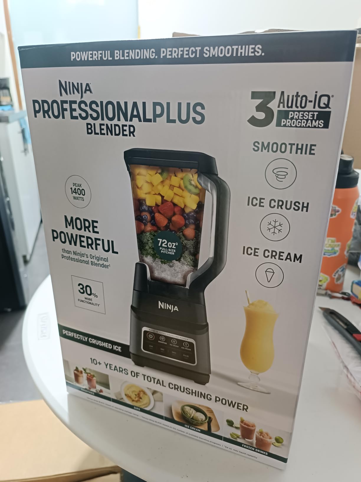 Ninja Professional Plus Blender, Auto-iQ, 1400W, 72oz Pitcher, BN701 | 1400 peak-watt motor, 3 Auto-iQ presets for smoothies, frozen drinks & ice cream. Total Crushing blades. Dishwasher safe. customer photo 1