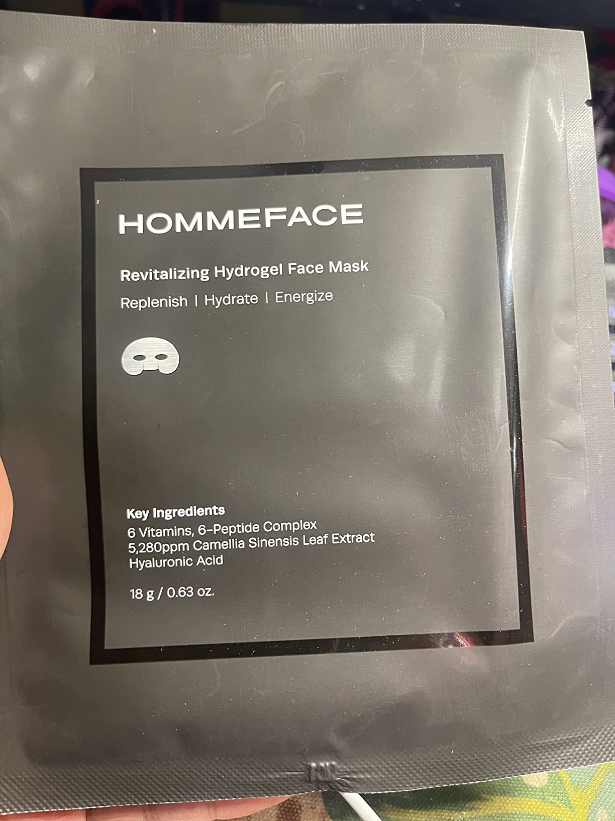 Men's Revitalizing Hydrogel Facial Mask Set (5ct) - Hydrating, Beard-Friendly, Anti-Aging, Soothing Face Sheet Masks - Korean Skincare Technology with Hyaluronic Acid, Vitamins & Peptides customer photo 1