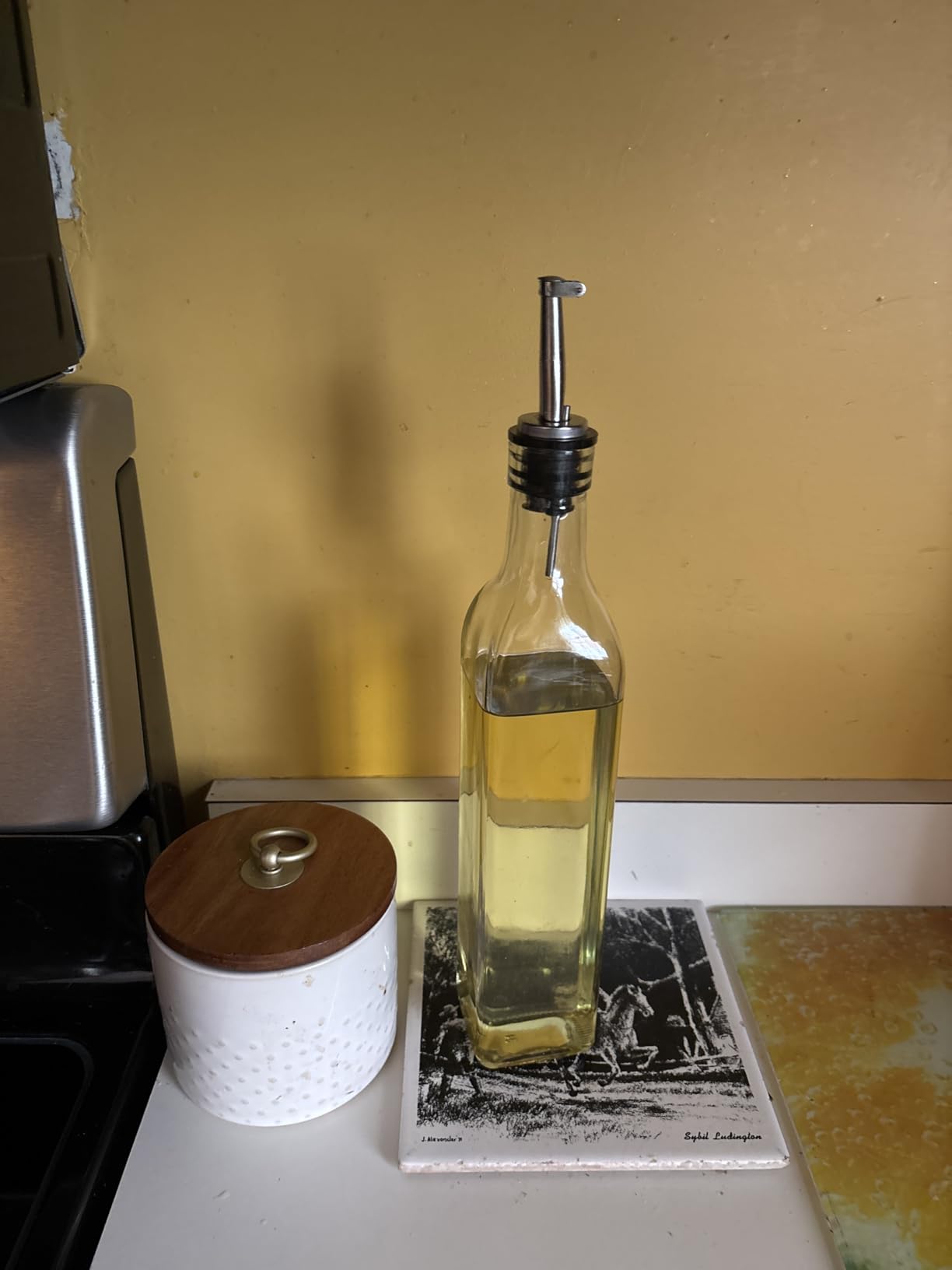 AOZITA 17oz Clear Glass Olive Oil Dispenser Bottle - 500ml Oil & Vinegar Cruet with Pourers and Funnel customer photo 1