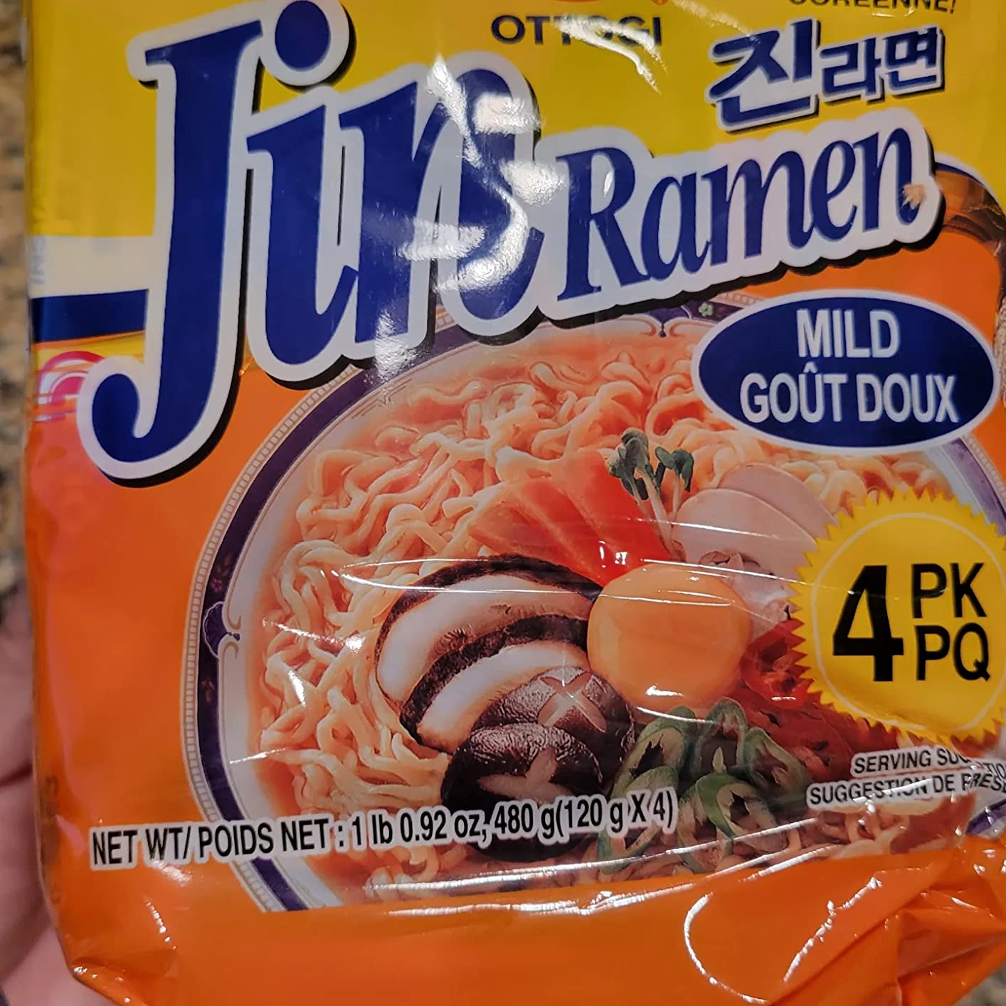 OTTOGI Jin Ramen Mild Flavor, Authentic Korean Instant Noodle, Genuine Korean Ramen Soup Mix, 4.23oz x 4 Pack customer photo 1