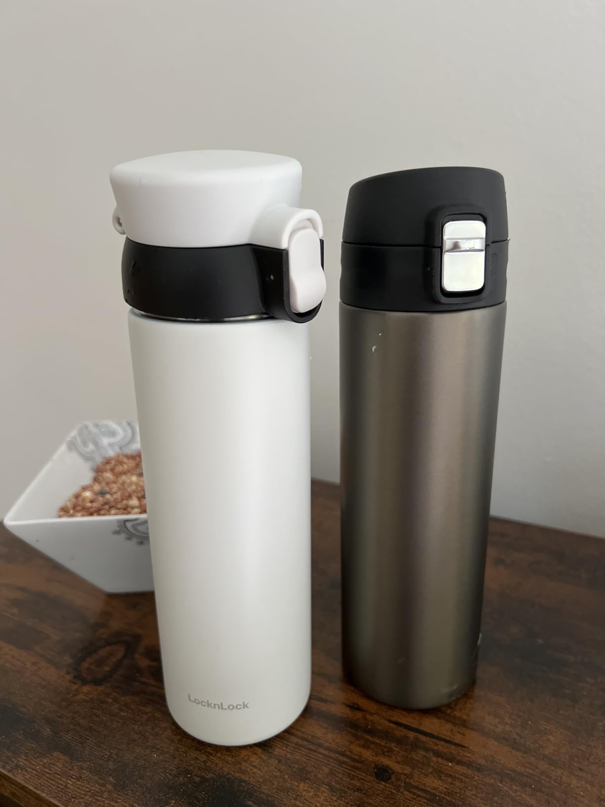 LocknLock WannaBe Tumbler Black 15oz, BPA-Free Double Wall Stainless Steel Vacuum Insulated Tumbler with One Touch Lid, Lightweight Travel Mug for Coffee, Tea and Water customer photo 1