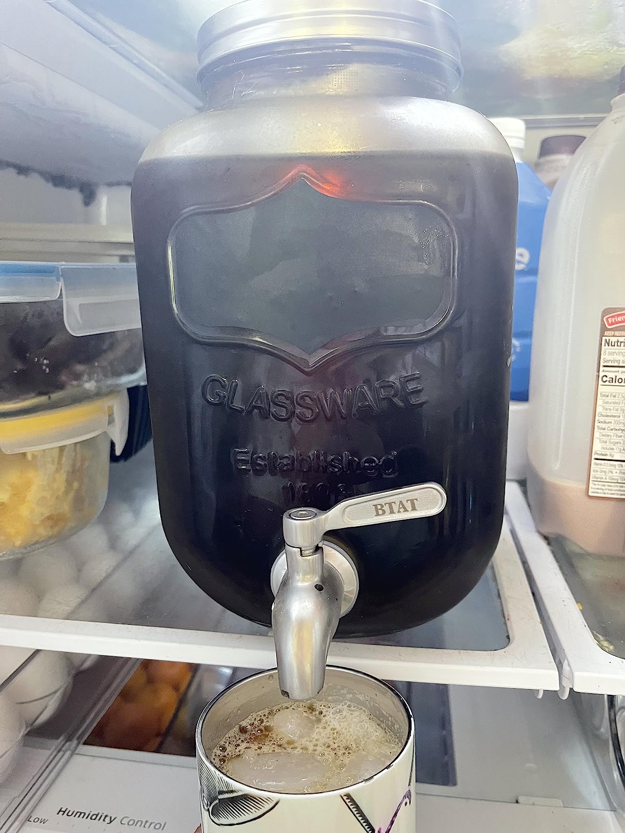 BTaT- 1 Gallon Cold Brew Coffee Maker, Thick Glass Pitcher with Stainless Steel Filter, Lid & Spigot customer photo 2