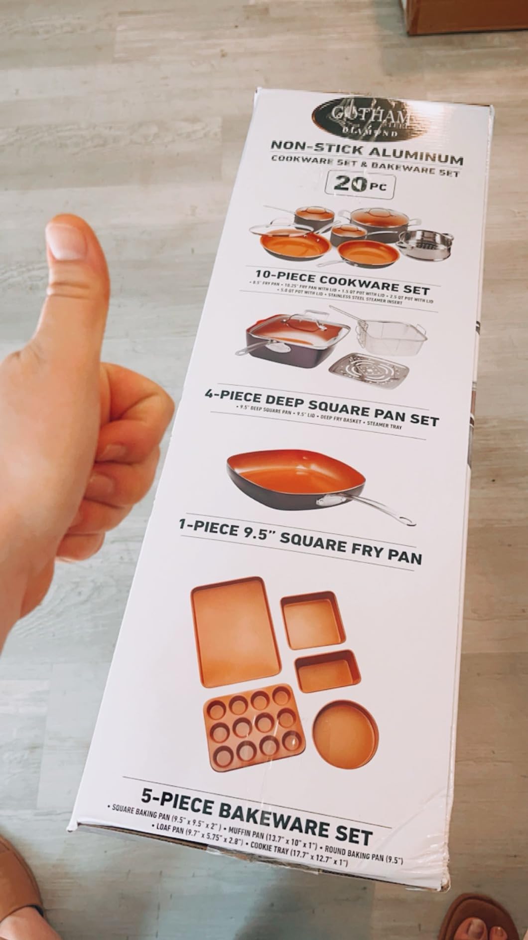 GOTHAM STEEL 12 Pc Ceramic Cookware Set, Diamond & Titanium Reinforced | Non Stick Pots and Pans with Steamer, Non Toxic PFAS-Free Nonstick, Oven to Table, Lightweight, Dishwasher & Oven Safe, Copper customer photo 1