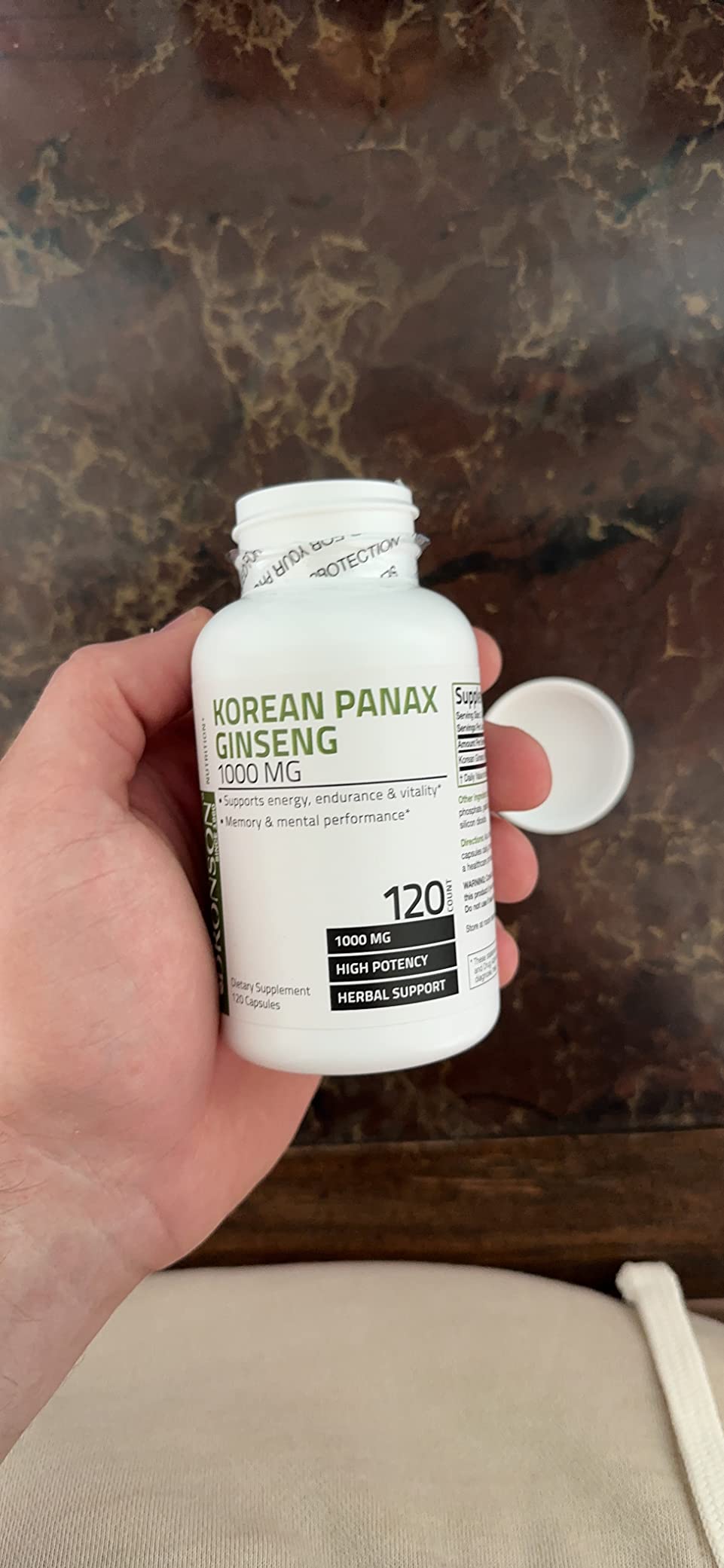 Bronson Korean Panax Ginseng Supports Energy, Endurance & Vitality + Memory and Mental Performance, 120 Capsules customer photo 1