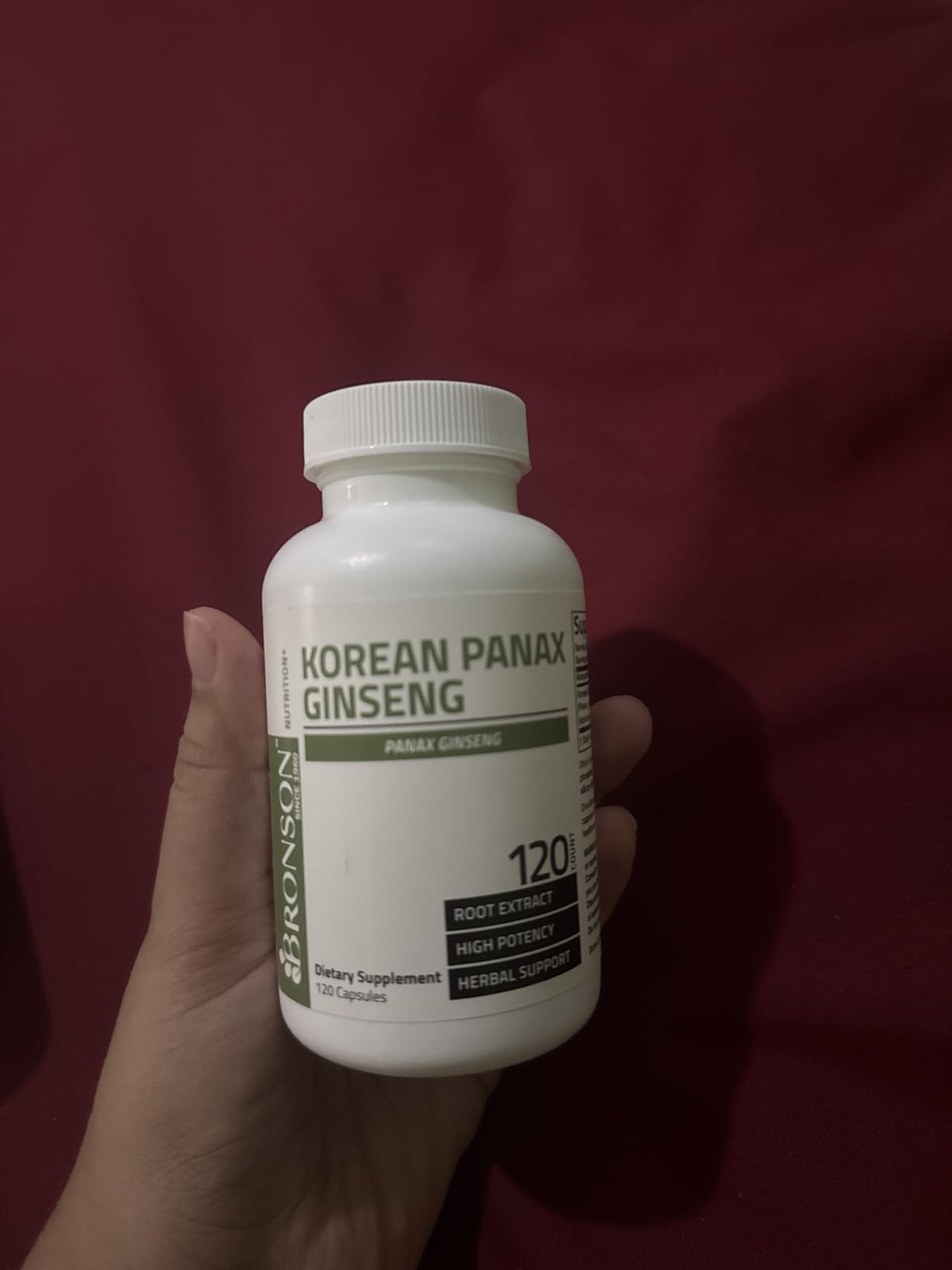 Bronson Korean Panax Ginseng Supports Energy, Endurance & Vitality + Memory and Mental Performance, 120 Capsules customer photo 2
