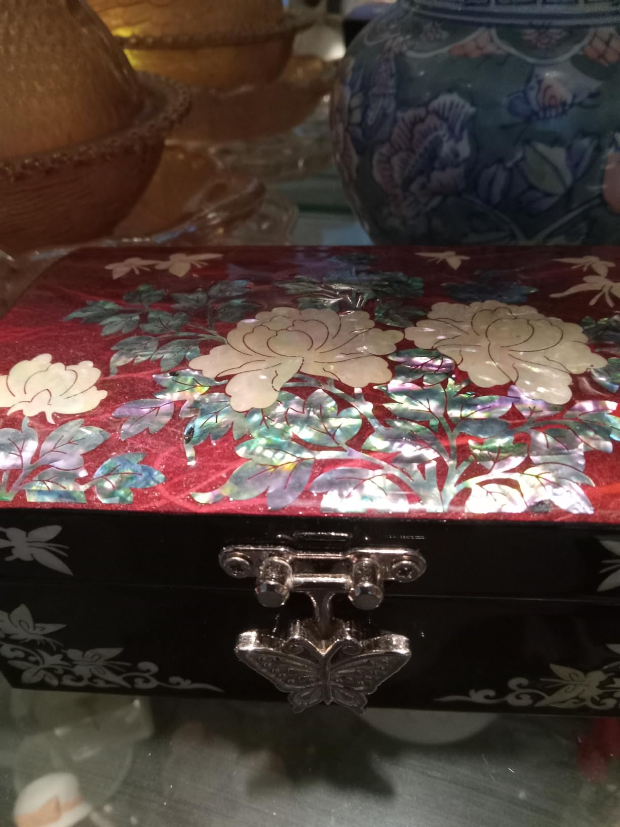 Mother of Pearl Small Korean Jewelry Box - Unique Gifts Wooden Box, Christmas Gifts for Women, Birthday Unique Gifts for Her, Oriental Room Decor customer photo 2