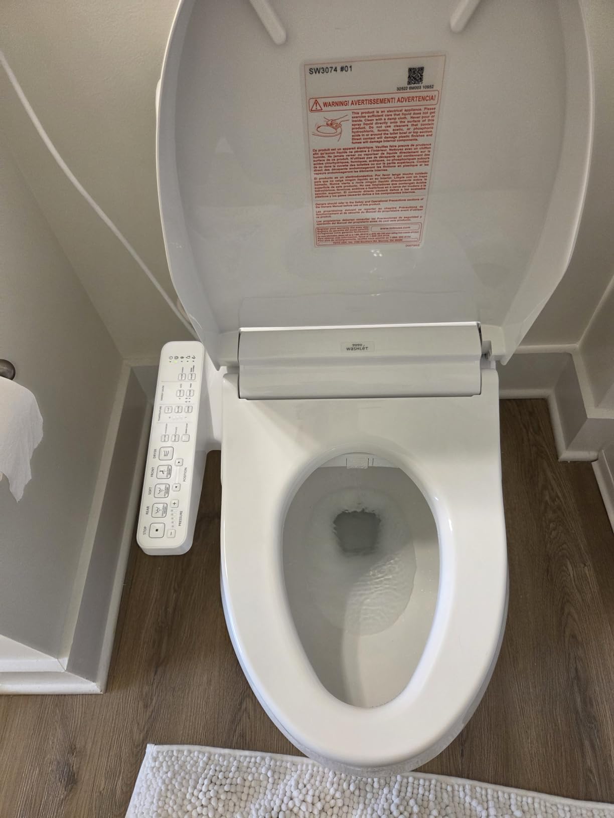 TOTO WASHLET C2 Electronic Bidet Toilet Seat with PREMIST and EWATER+ Wand Cleaning, Elongated, Cotton White - SW3074#01 customer photo 2