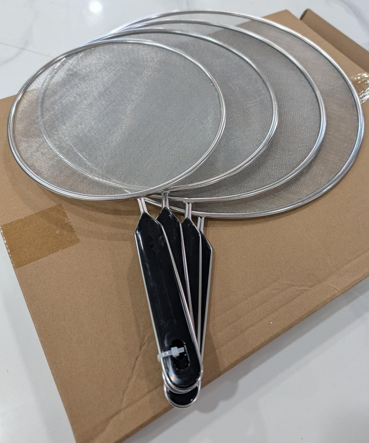 U.S. Kitchen Supply 4-Piece Stainless Steel Splatter Guard Set (13
