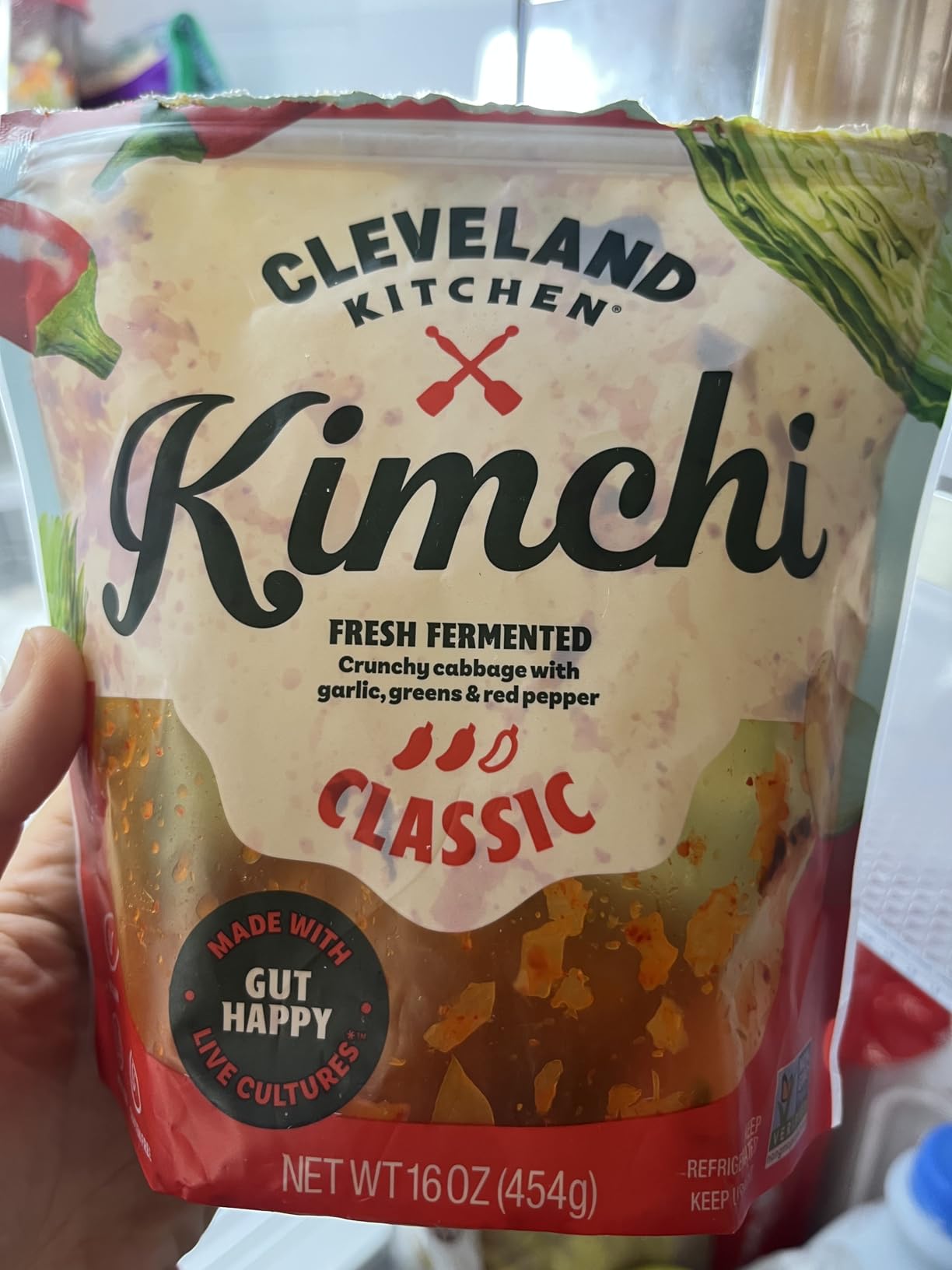 Cleveland Kitchen Classic Kimchi - Lightly Fermented Vegetables, Crunchy & Delicious with a Hint of Spicy, Live & Natural Probiotics, 16 oz customer photo 2