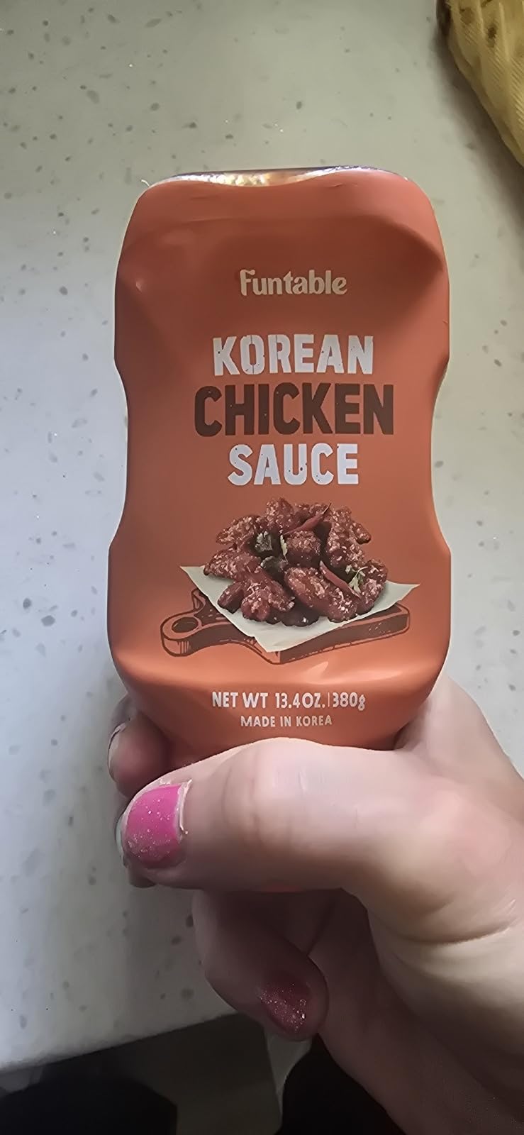 Funtable Korean Fried Chicken Sauce - Sweet, Spicy & Tangy, 13.4 oz | Sticky Glaze for Wings, Nuggets and BBQ; Ready-to-Use Dipping and Cooking Condiment Inspired by Authentic K-Food Flavors customer photo 1