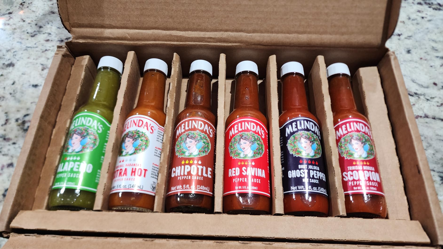 Melinda's Pepper Sauce Challenge Collection - Extra Spicy Gourmet Hot Sauce Gift Set - Includes Jalapeno, Extra Hot Habanero, Chipotle, Red Savina, Ghost, Scorpion - 5 oz, 6 Pack customer photo 1