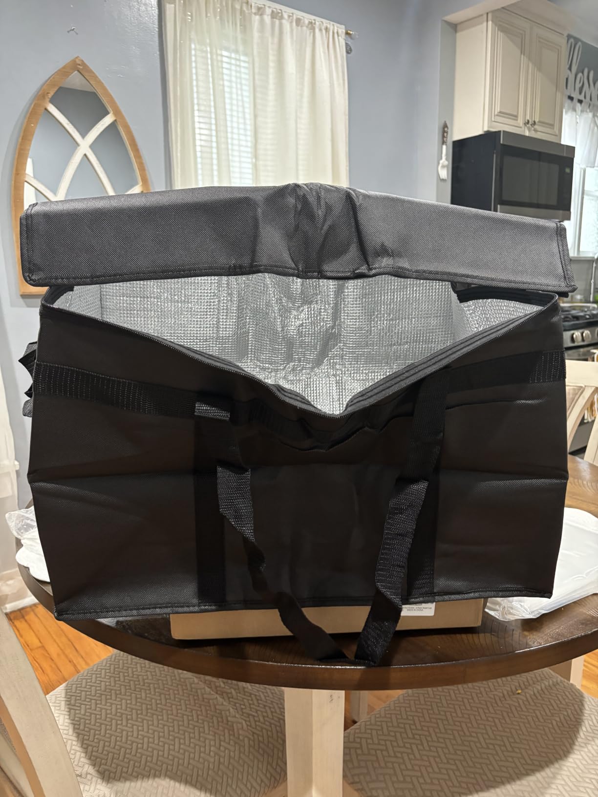 Insulated Food Delivery Bag, XXXL Insulated Reusable Grocery Cooler/Hot Bags, Tote Bag for Shopping/Travel/Doordash, Catering Bag Doordash 22x14x13, Black, 1-Pack customer photo 2