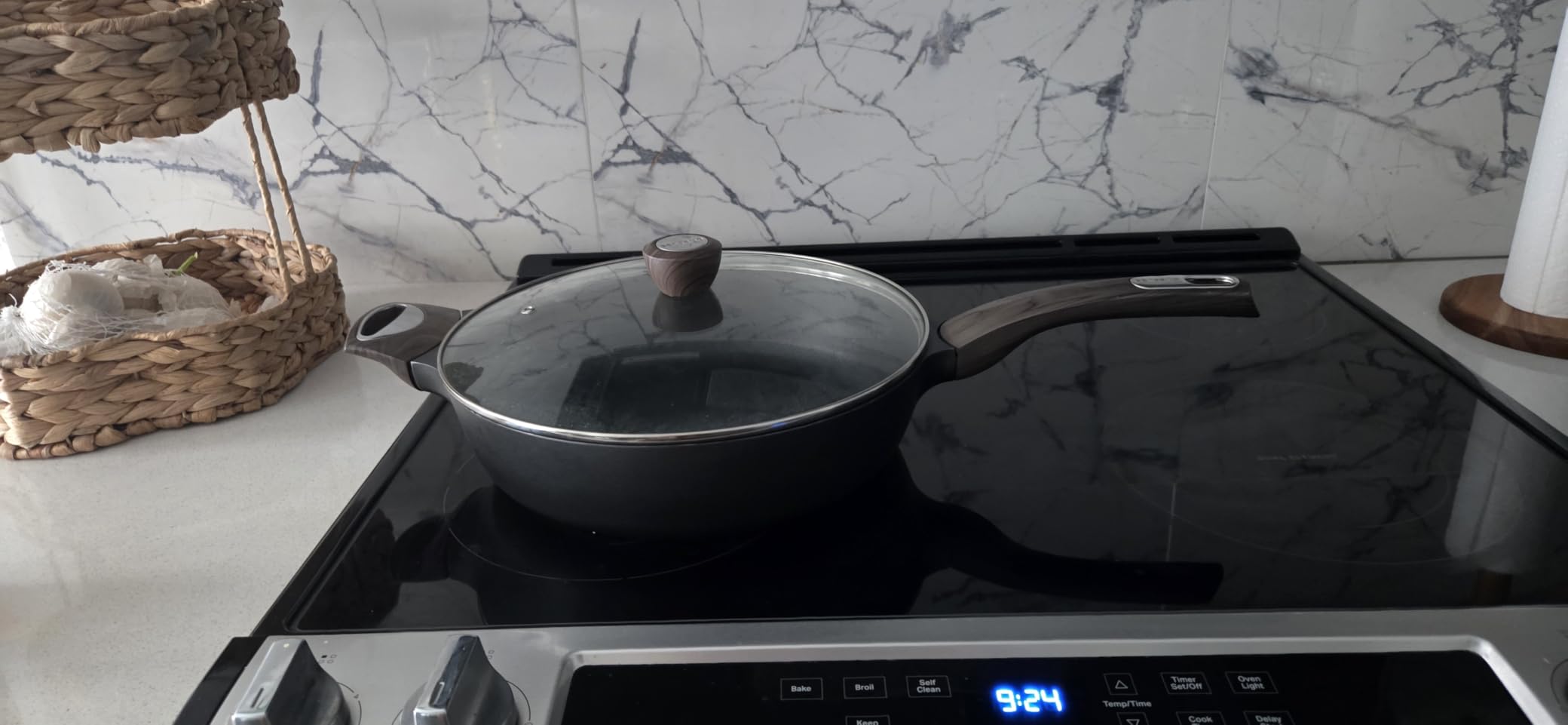 SENSARTE Nonstick Frying Pan Skillet with Lid, 12 Inch Large Deep Frying Pan, 5 Qt Non Stick Saute Pan with Cover, Induction Pan, Healthy Non Toxic Cooking Pan with Helper Handle, PFOA PFOS Free customer photo 2