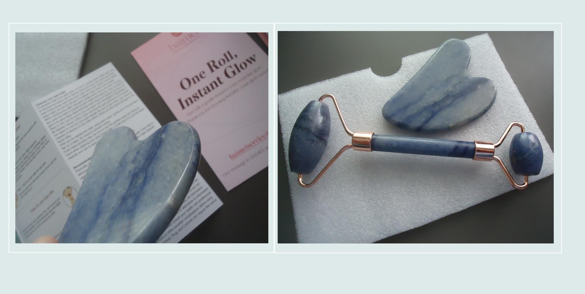 BAIMEI IcyMe Jade Face Roller & Gua Sha Set, Self Care Gifts for Women | Facial Beauty Skin Care Tools for Home Spa & Travel Use, Cooling and Smoothing, Reduce Puffiness & Jawline Definition - Green customer photo 1