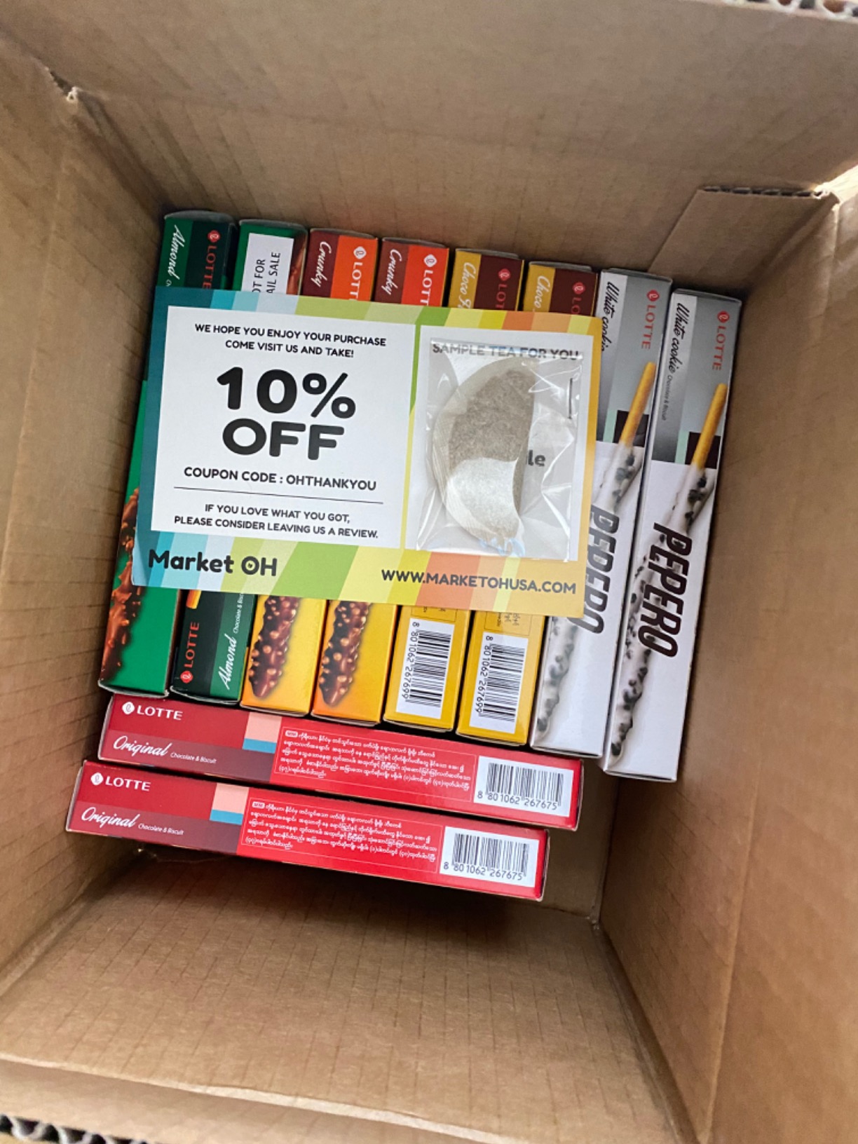 OHMARKET Lotte Pepero Chocolate & Biscuit 5 Flavor Variety Pack (Pack of 10) + Snowy Almond 1 pack customer photo 1
