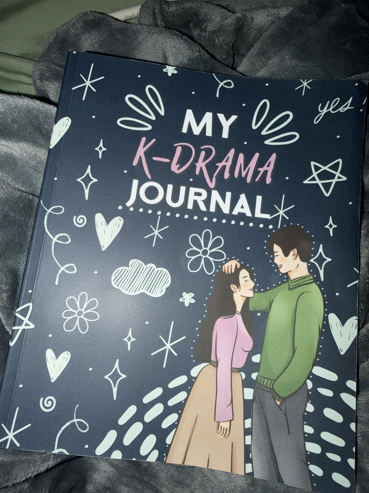 My K-Drama journal: A journal to track and review k-dramas, doodle cover customer photo 1