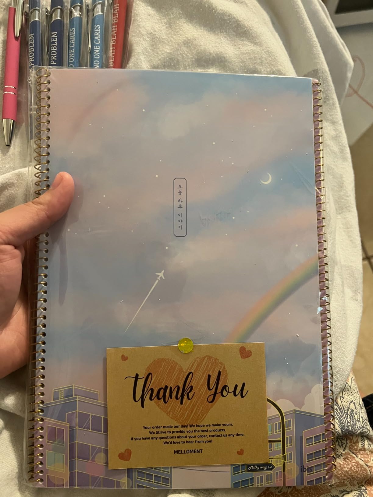 Korean Aesthetic Lined Spiral Notebooks, 4 Pack, 50 Pages, Journaling customer photo 1