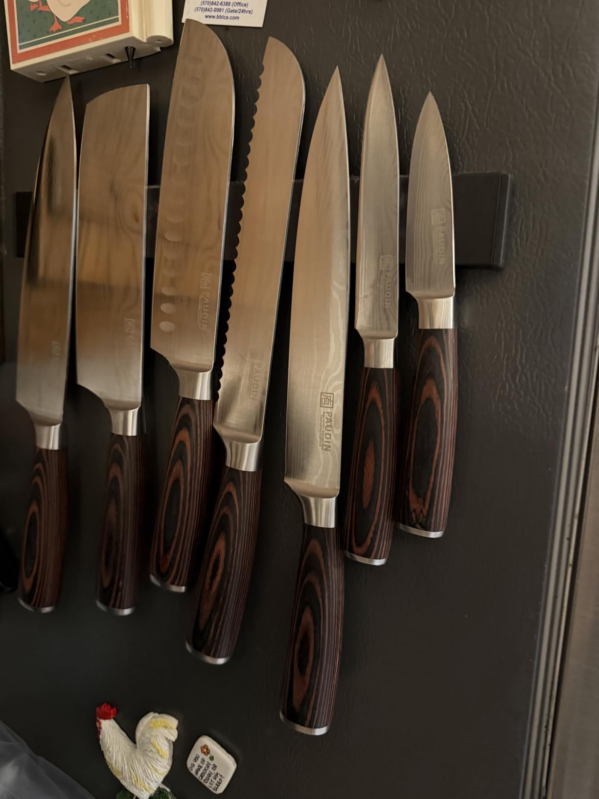 PAUDIN Chef Knife Set, 7 Pieces Kitchen Knife Set, High Carbon Stainless Steel, Ultra Sharp Knife Set, Professional Knives Set for Kitchen with Pakkawood Handle customer photo 1