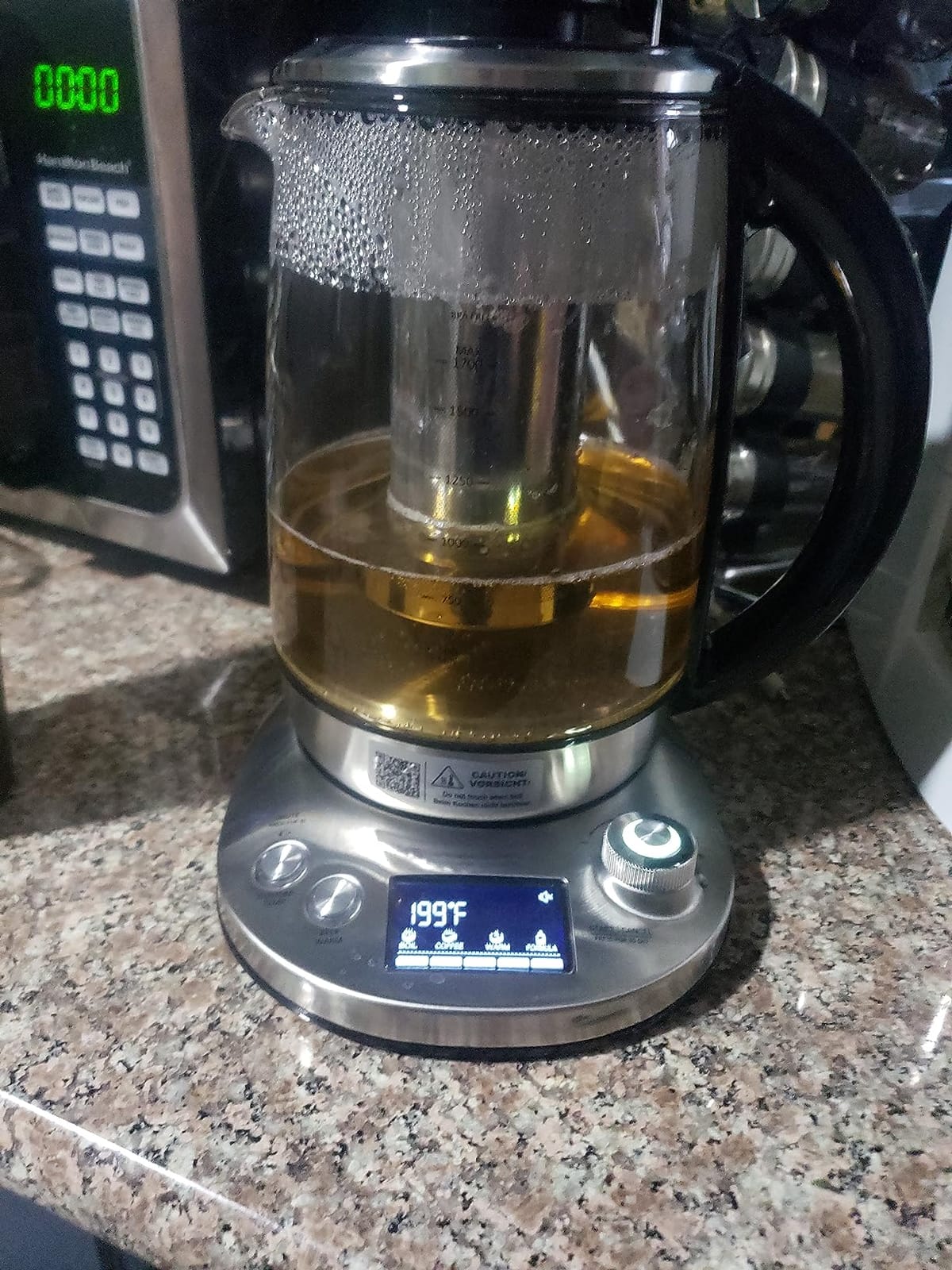 Electric Tea Kettle, 9 Temperature Control Presets Glass Kettle, 1200W Tea Pot with Removable Infuser, 2 Hours Keep Warm, 1.7 Liter Electric Kettles, Borosilicate Glass & Stainless Steel customer photo 2