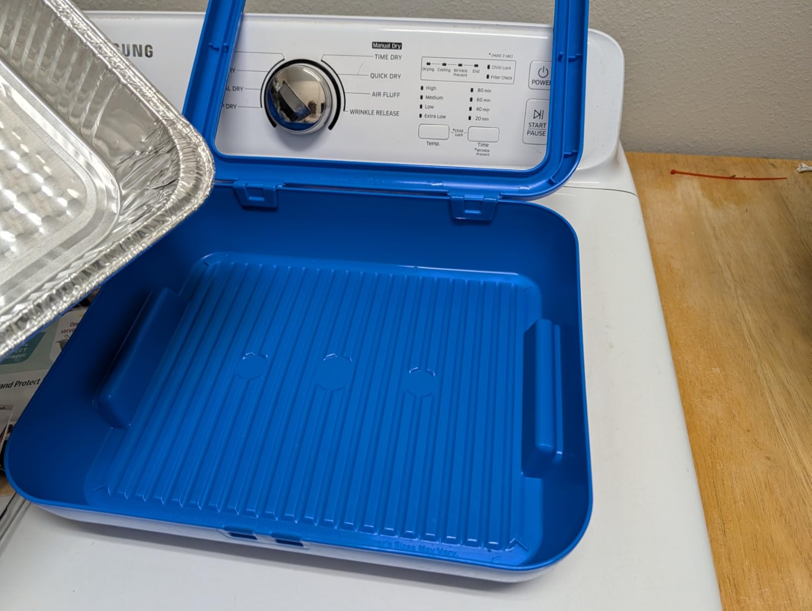 Fancy Panz - Aqua Classic Aluminum Foil Pan Carrier with Lid - Elevated Food Serving Tray - Portable Casserole Carrier with Lid - Made in The USA customer photo 1