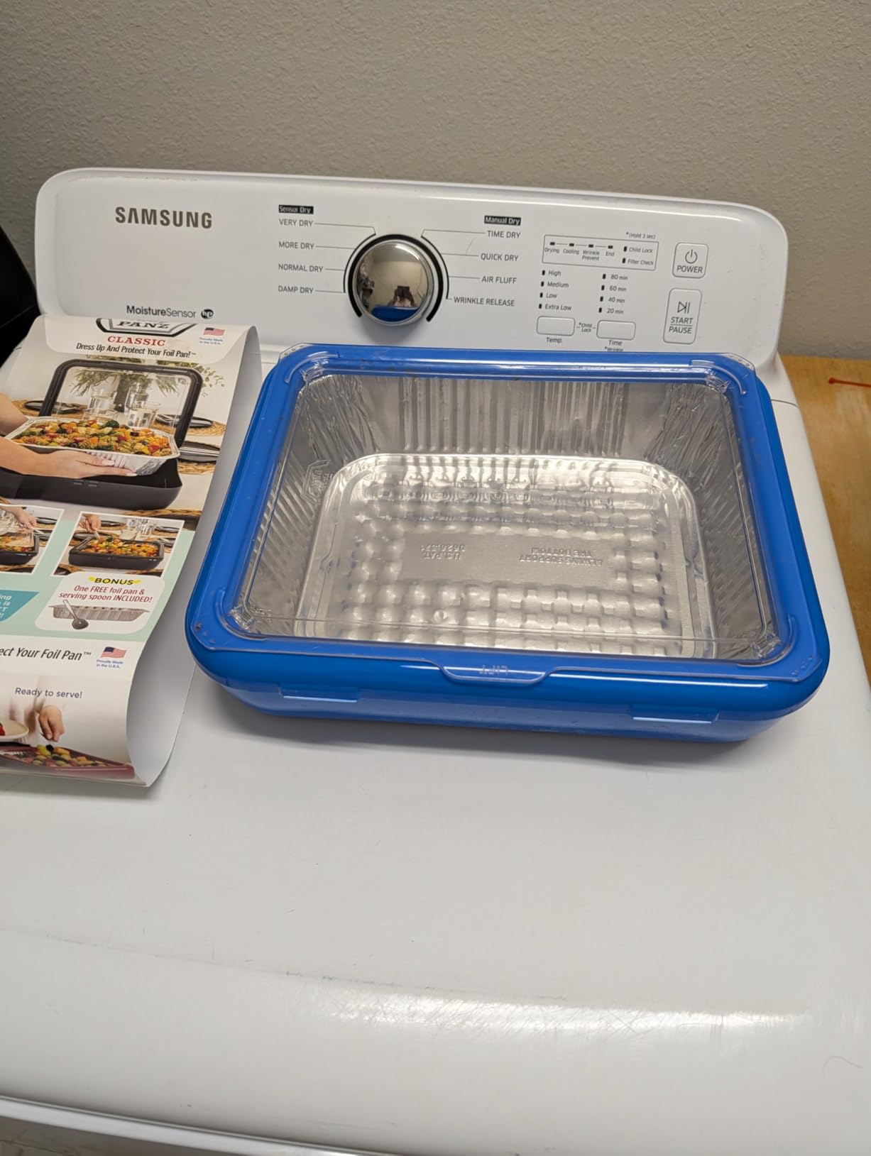 Fancy Panz - Aqua Classic Aluminum Foil Pan Carrier with Lid - Elevated Food Serving Tray - Portable Casserole Carrier with Lid - Made in The USA customer photo 2