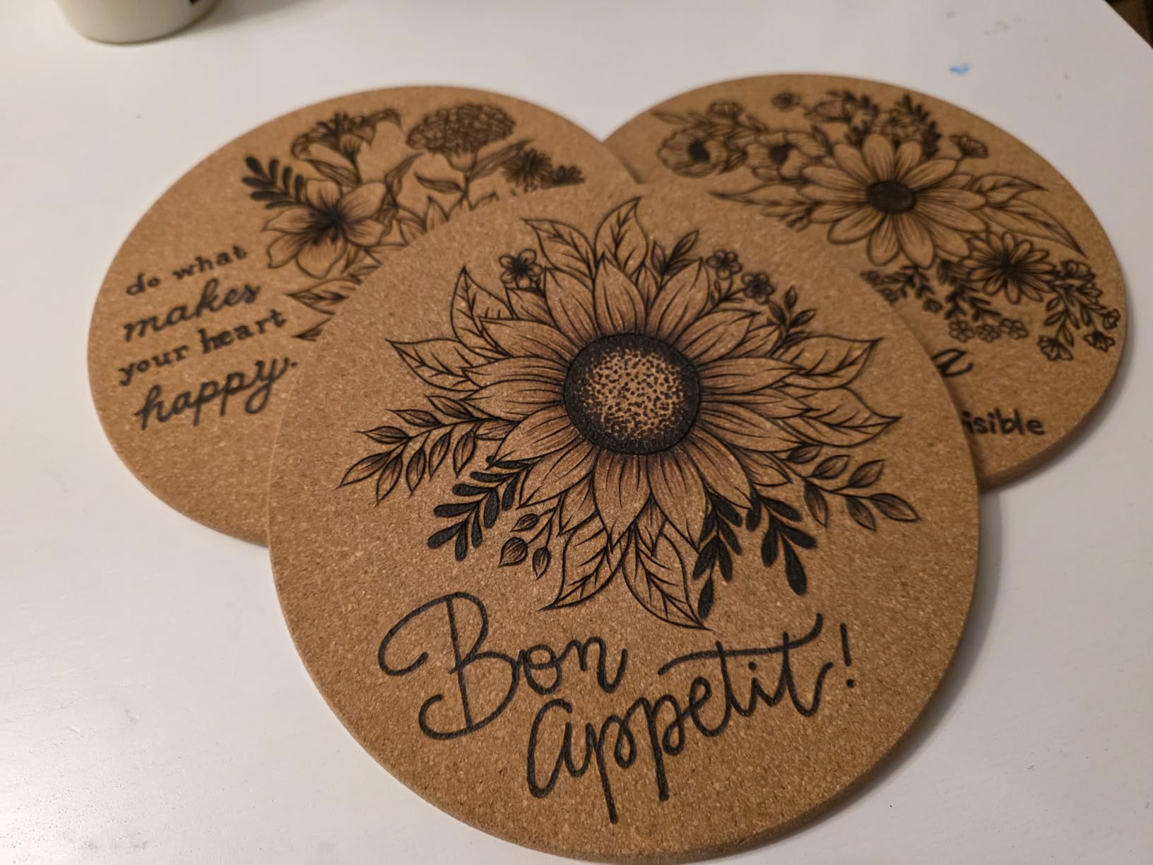Cork Trivets for Hot Dishes, Hot Pots and Pans, 8 Inch 4 Pcs | High Density Thick Cork Trivet, Heat Resistant, Large Coaster for Kitchen, Kitchen Essentials, Hot Pads for Countertop customer photo 1