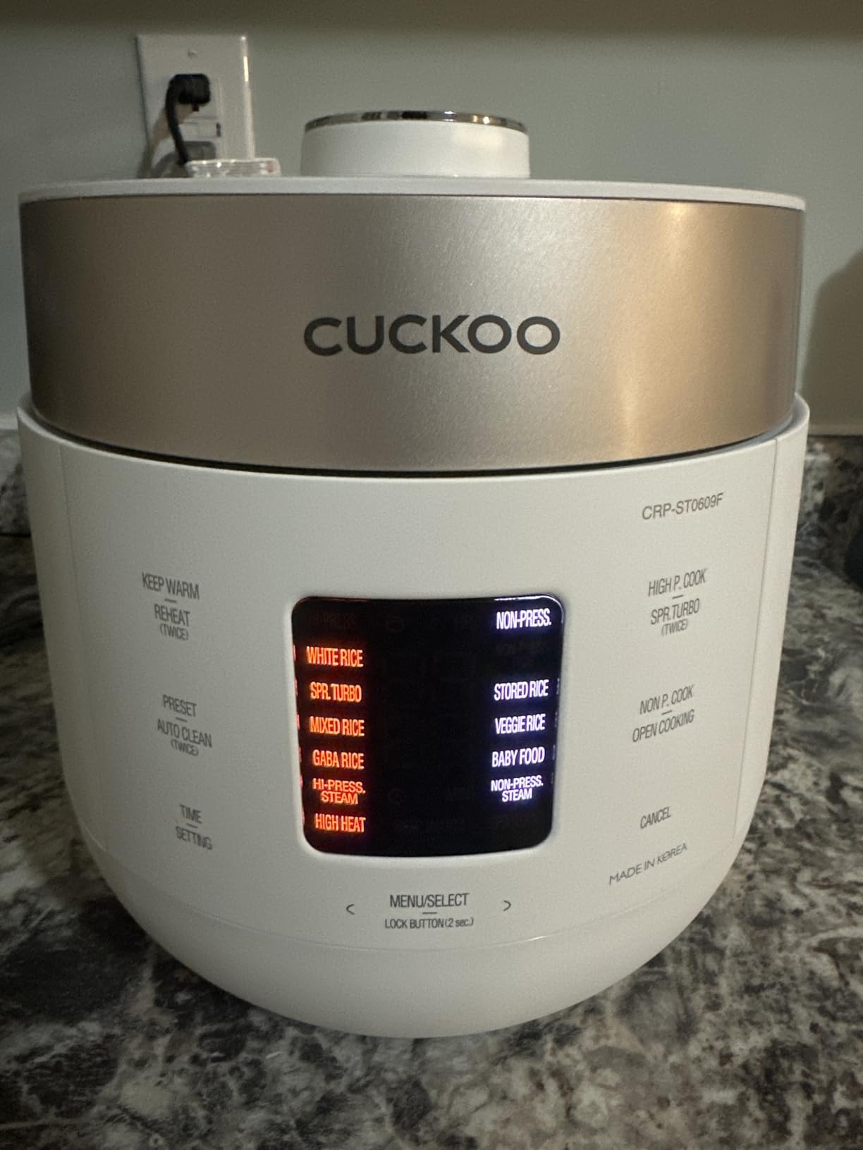 CUCKOO Twin Pressure Rice Cooker, 12-Cup Cooked, White, CRP-ST0609FW | 6-Cup Uncooked Capacity, Nonstick Inner Pot, 14 Menus, 13-Hour Preset Timer, Made in Korea customer photo 2
