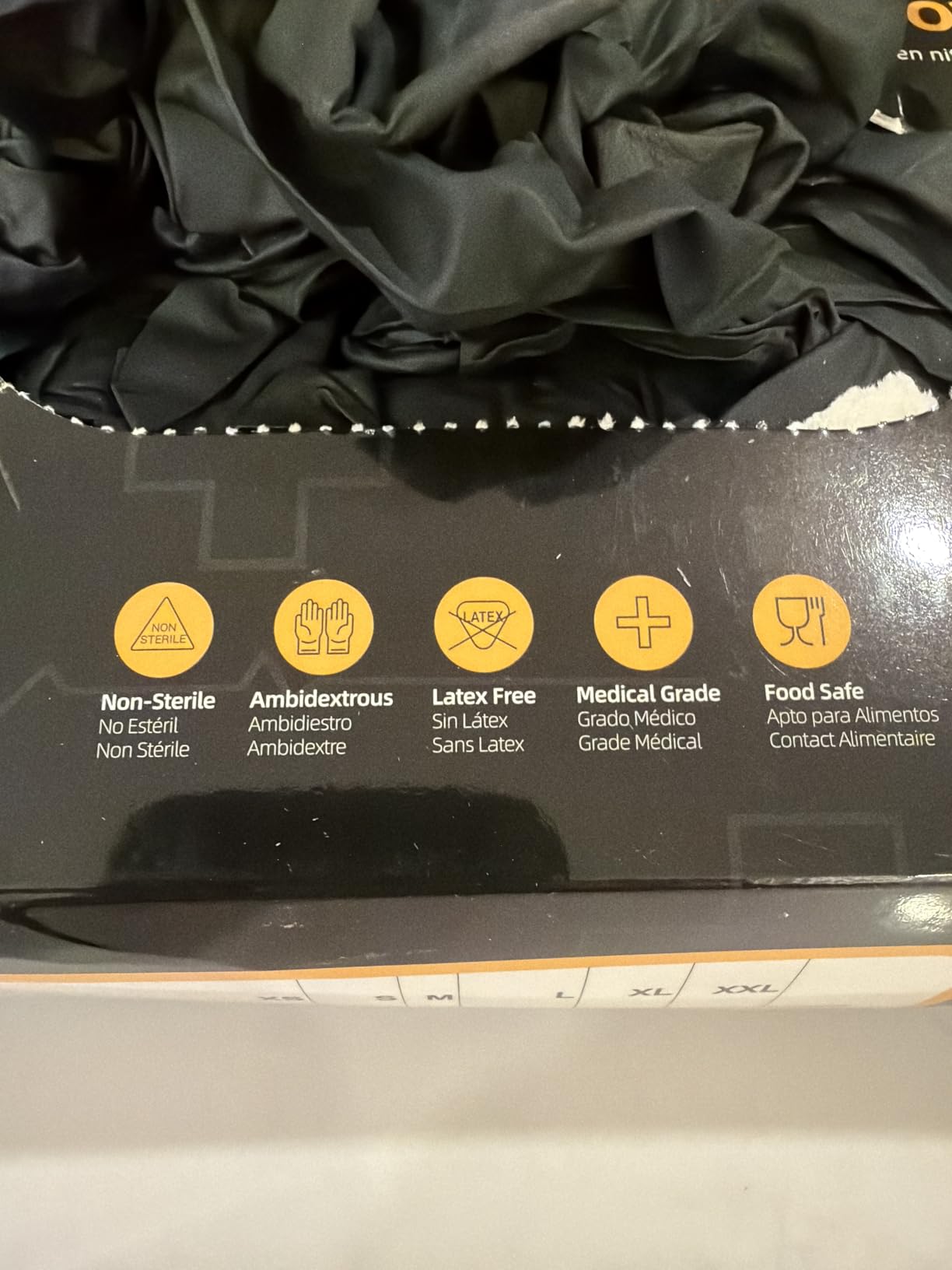 Disposable Nitrile Exam Gloves - 6-mil, Black, Heavy Duty, Latex Free, Food Safe for Cooking customer photo 2