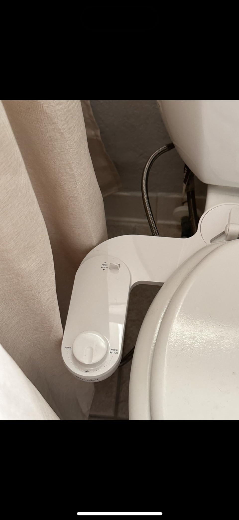 Brondell Fresh Spa Adjustable, Bidet Attachment FSA-15 for Toilet Seats with Adjustable Single Nozzle, Side Arm Control, Thin Profile, White (Ambient Temperature) customer photo 1
