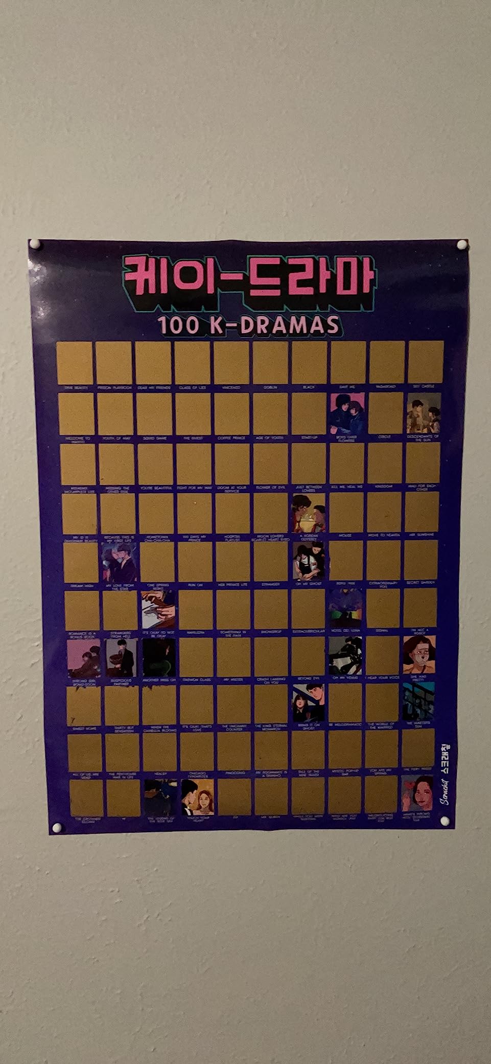 scrachit Top 100 Korean Drama Scratch Off Poster of All Time - K Drama Challenge Bucketlist - Perfect Korean Gifts for Kpop Lovers - 23