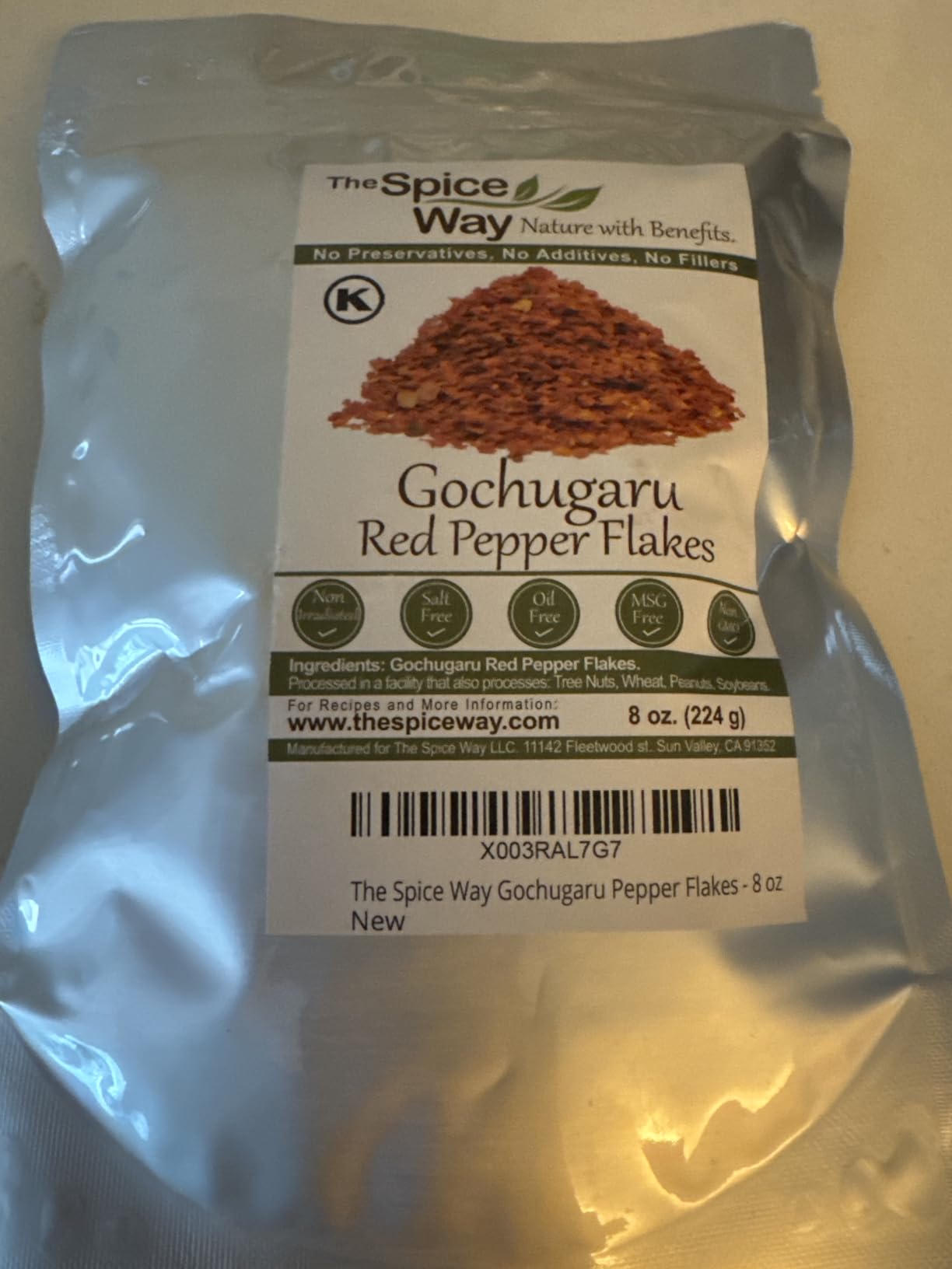 The Spice Way Gochugaru Korean Red Pepper Flakes 8 oz Perfect for Kimchi | Gochugaru seasoning with moderate heat for kimchi, stir-fries, soups and sauces; Kosher Certified; Resealable Bag customer photo 2