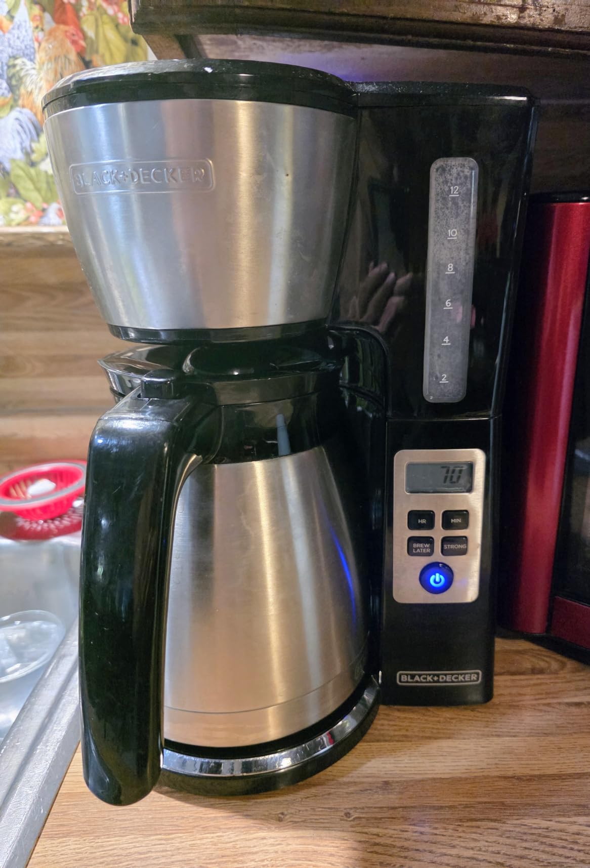BLACK+DECKER 12 Cup Thermal Programmable Coffee Maker with Brew Strength and VORTEX Technology, Black/Steel, CM2046S customer photo 2