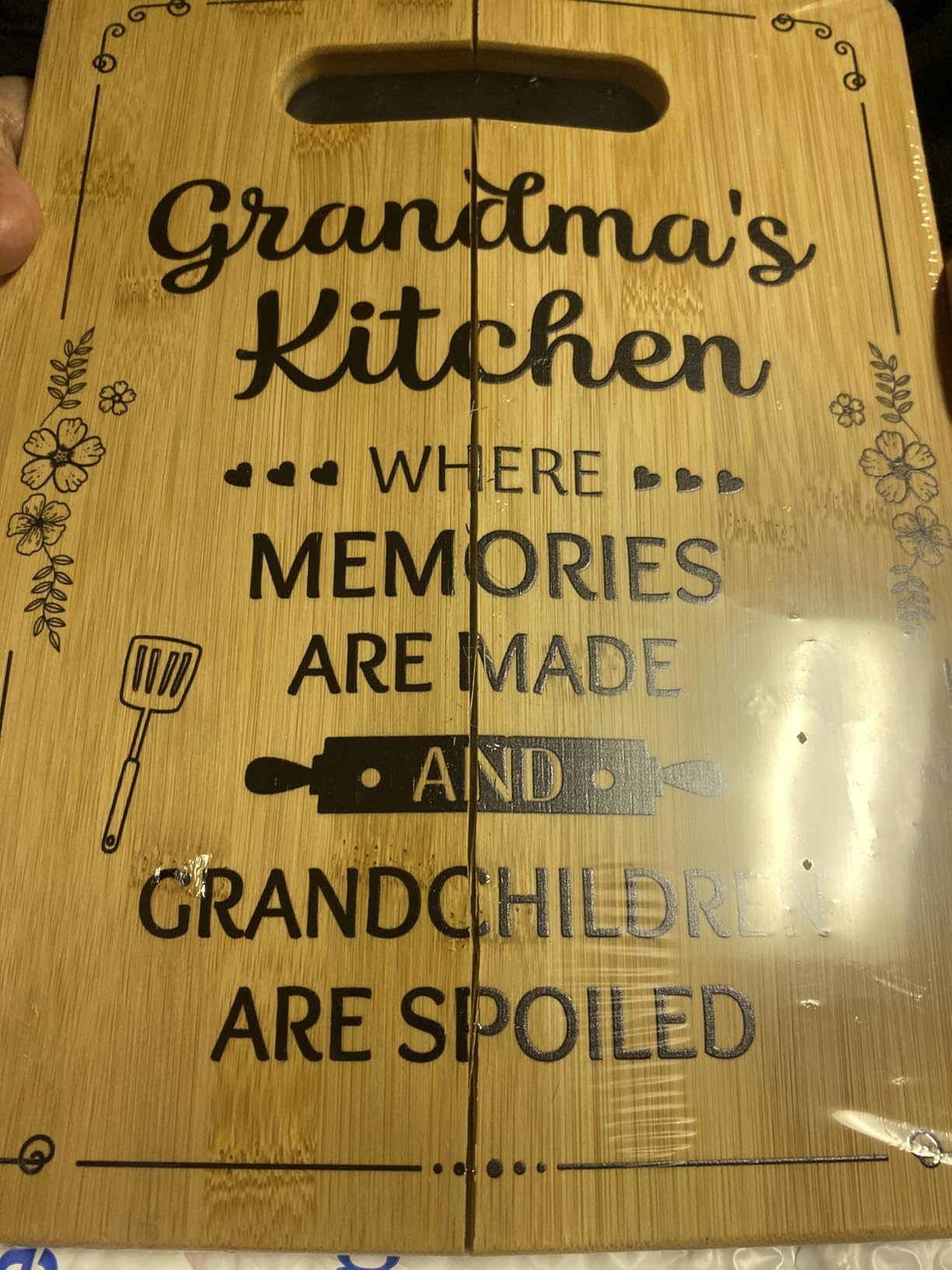Grandma Gifts, Grandma Birthday Gifts, Unique Grandma's Cutting Board, Best Mothers Day Christmas Gift for Grandmother Nana from Granddaughter Grandson customer photo 2