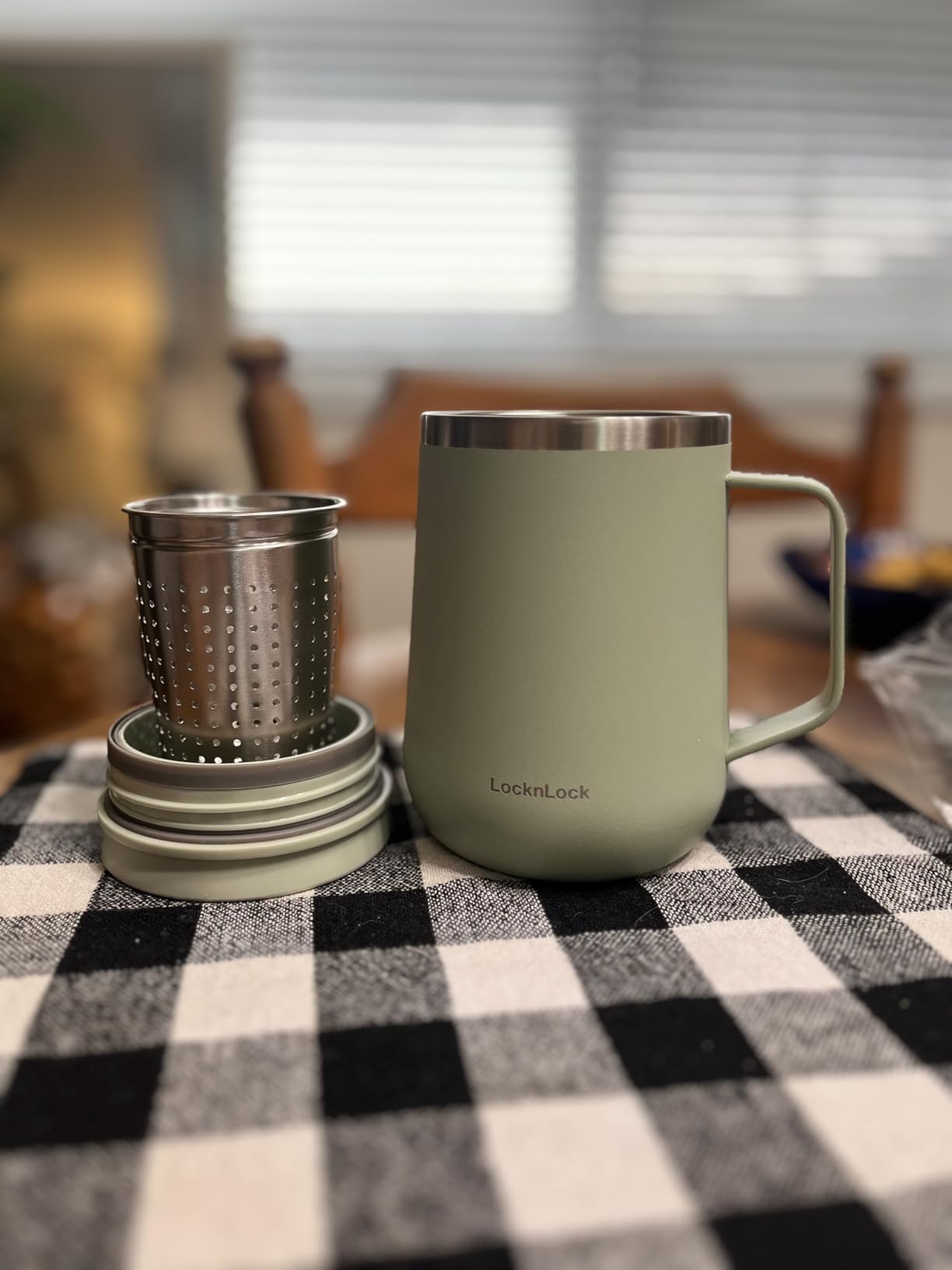 LocknLock Metro Tea Mug Mint 13oz/400ml, Tea and Coffee Mug Cups with Tea Infuser Strainer, Lid and Handle, Double Wall Stainless Steel Vacuum Insulated Travel Tumbler customer photo 1