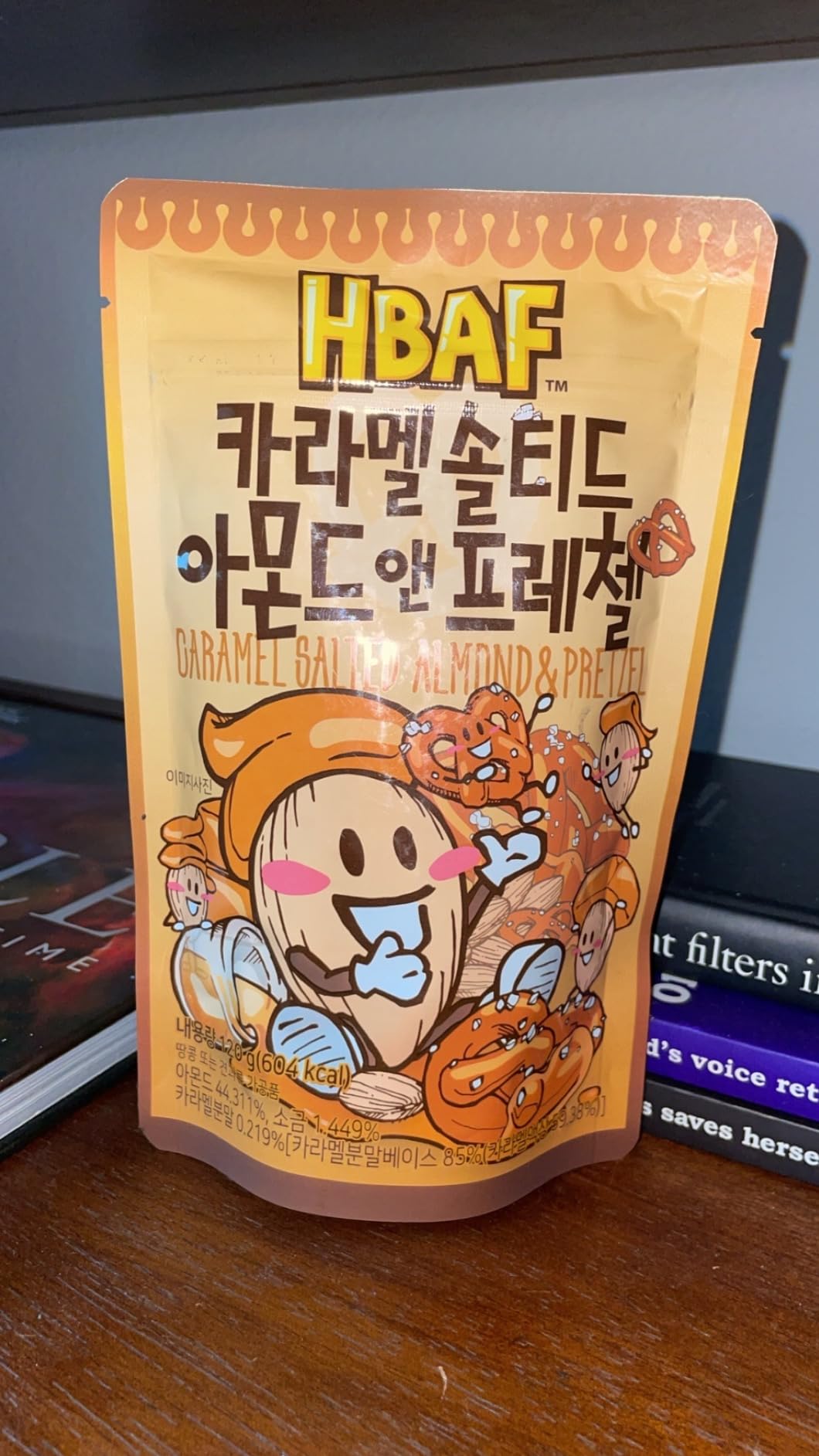 [Official Gilim HBAF] Korean Salted Caramel & Pretzel Almonds Nut Protein Snack | After-School, Lunch, Office, Work, Trip Camping Snack | Pre-workout Snack | Healthy Snacks | Korean Souvenir (Caramel Pretzel 1x120gram) customer photo 1