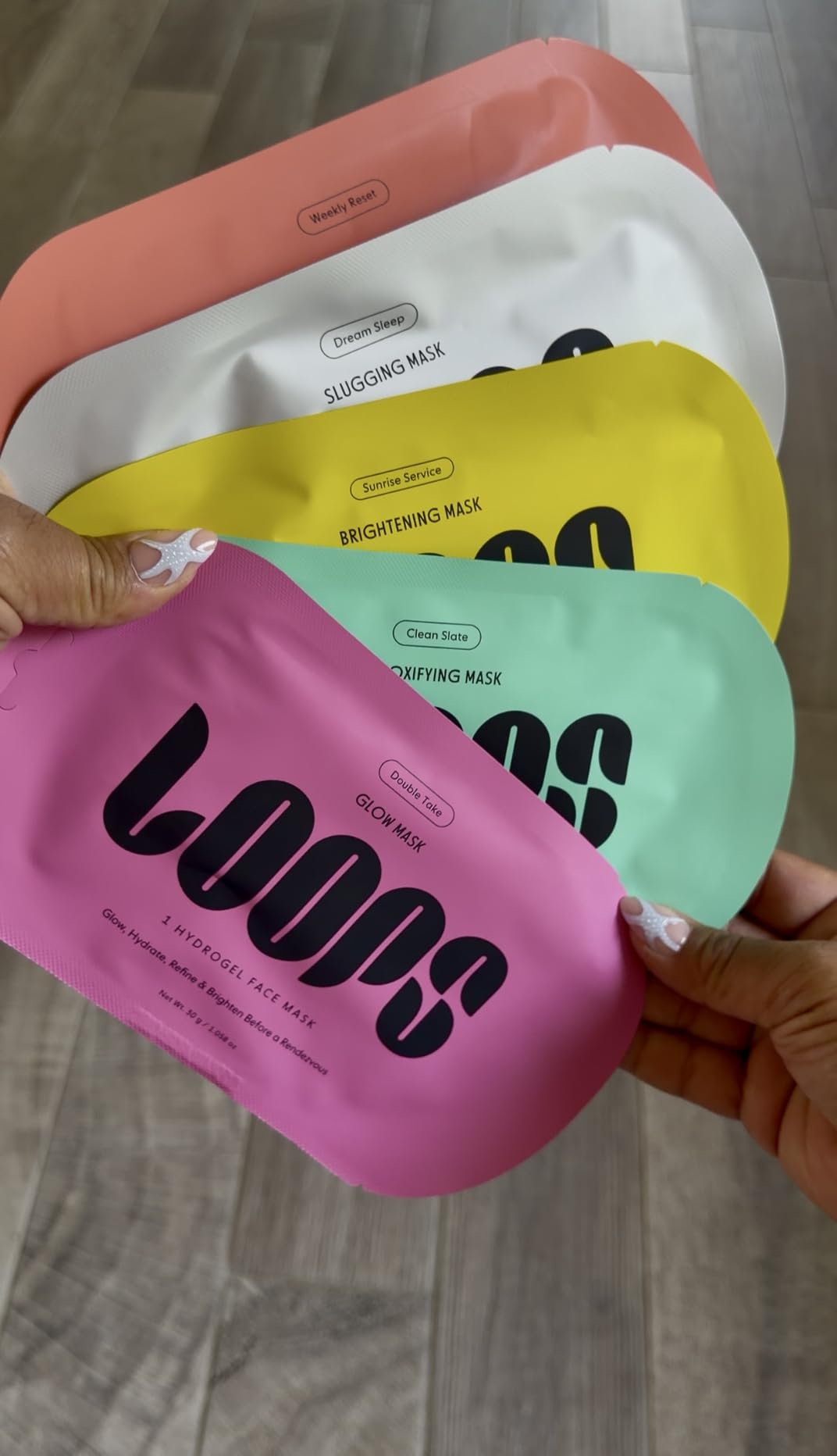 LOOPS Variety Loop Kit - Hydrogel Korean Face Masks, 5 Masks | For every skin type, Rejuvenate, hydrate, refine, visibly plump, moisturizing & pore refining mask reduces signs of puffiness customer photo 1