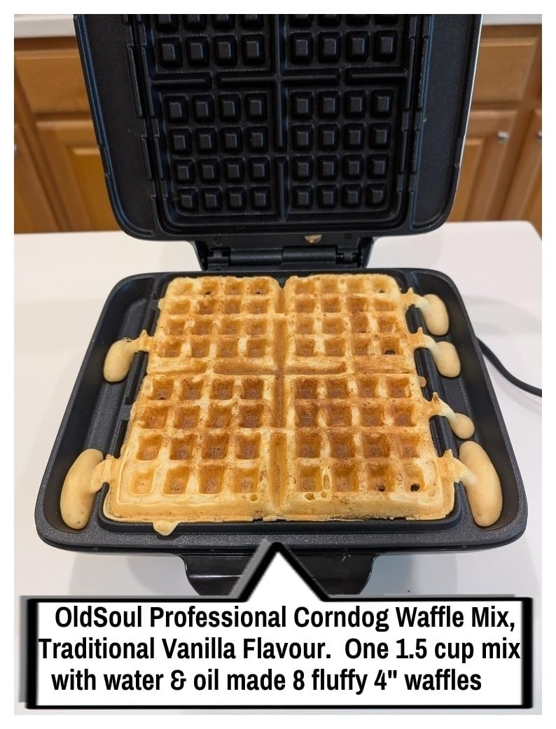 OldSoul Professional Corndog Waffle Mix | Vanilla Flavour | 5 Lbs | 140 Waffles (5 Lbs, Traditional) customer photo 2