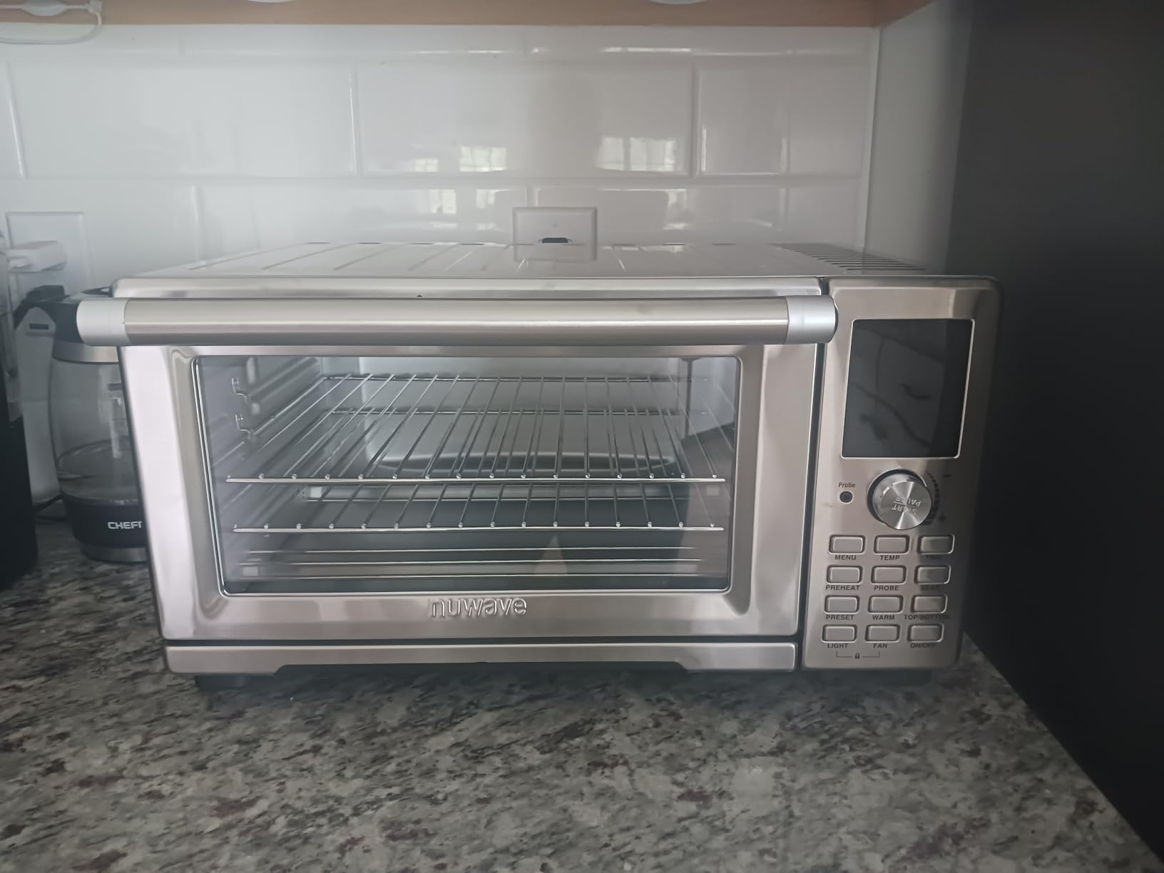 Nuwave Bravo XL Pro Air Fryer Toaster Oven, Improved 100% Super Convection | Quicker & Crispier Results, 100 Presets, Multi-Layer Even Cooking, 50-500F, Smart Probe, PFAS Free, 30QT, Stainless Steel customer photo 1