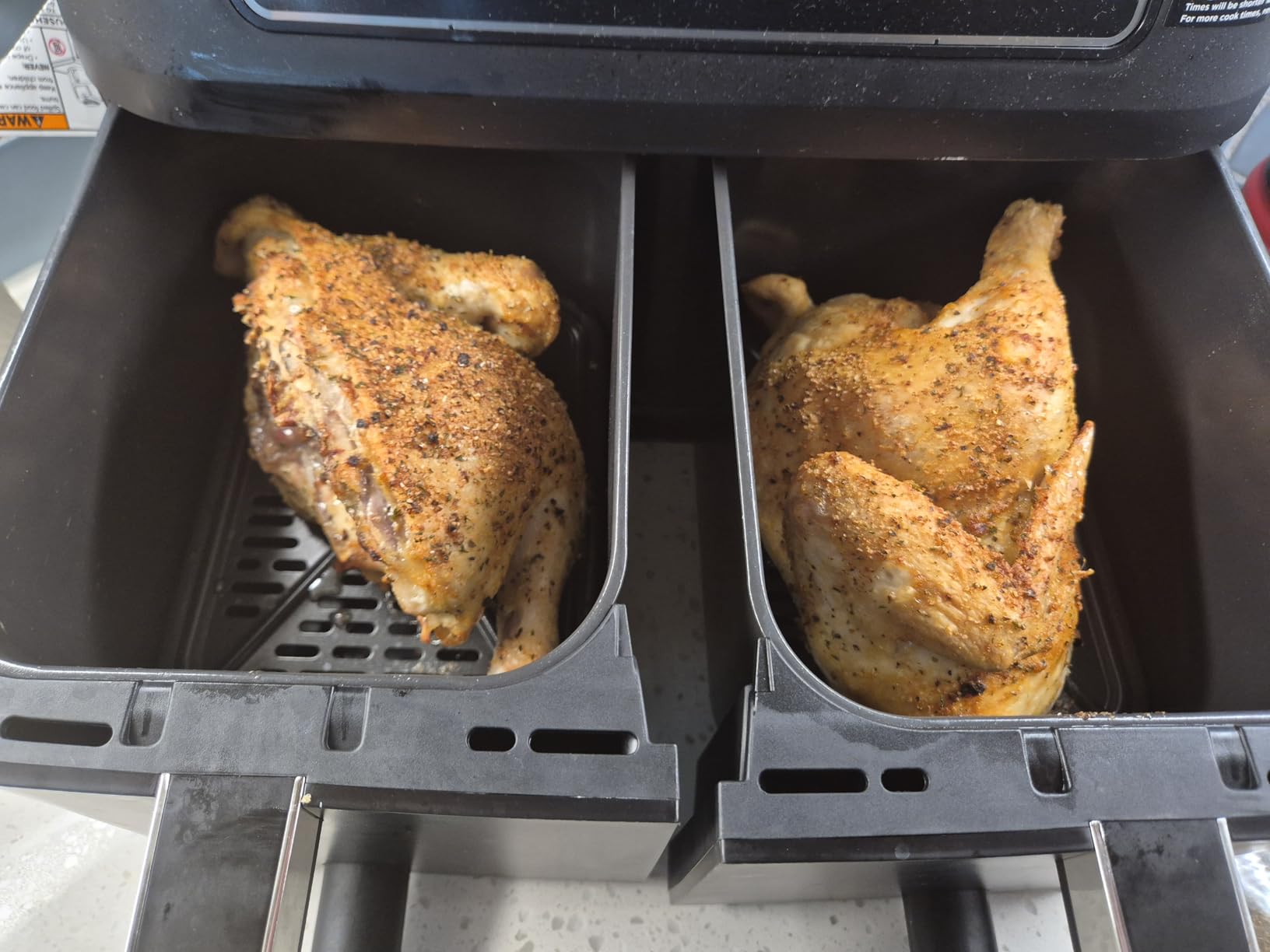 Ninja Foodi Air Fryer, 10 Qt DualZone, 6-in-1, Black, DZ302 | Air fry, broil, roast, keep warm, dehydrate, bake, 2x5 Qt baskets, Fits 8 lbs wings customer photo 2