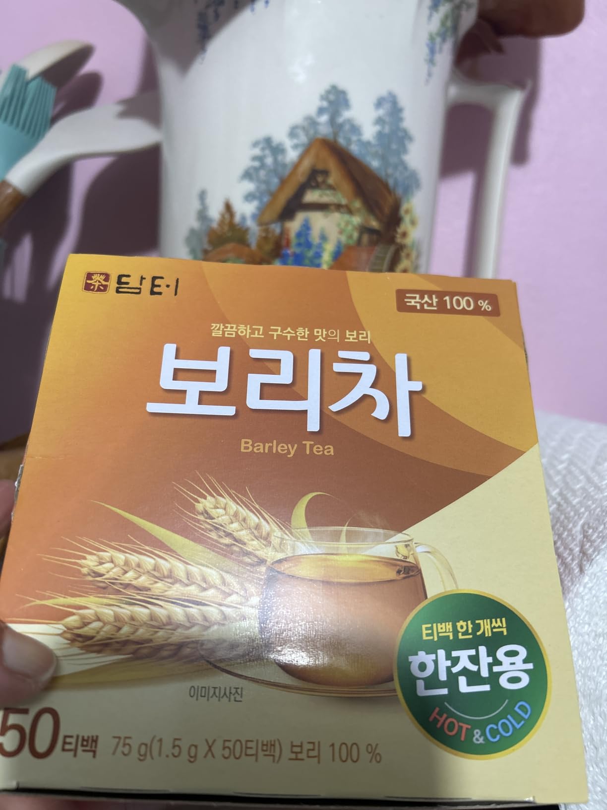 Damtuh Korean Roasted Barley Tea Bags, Caffeine-Free, 100 Count | 5.29oz/150g, Individually Wrapped, Value Pack, Boricha, Mugicha, All Natural, Sugar-Free, Vegan, Hot/Iced, Nutty customer photo 1