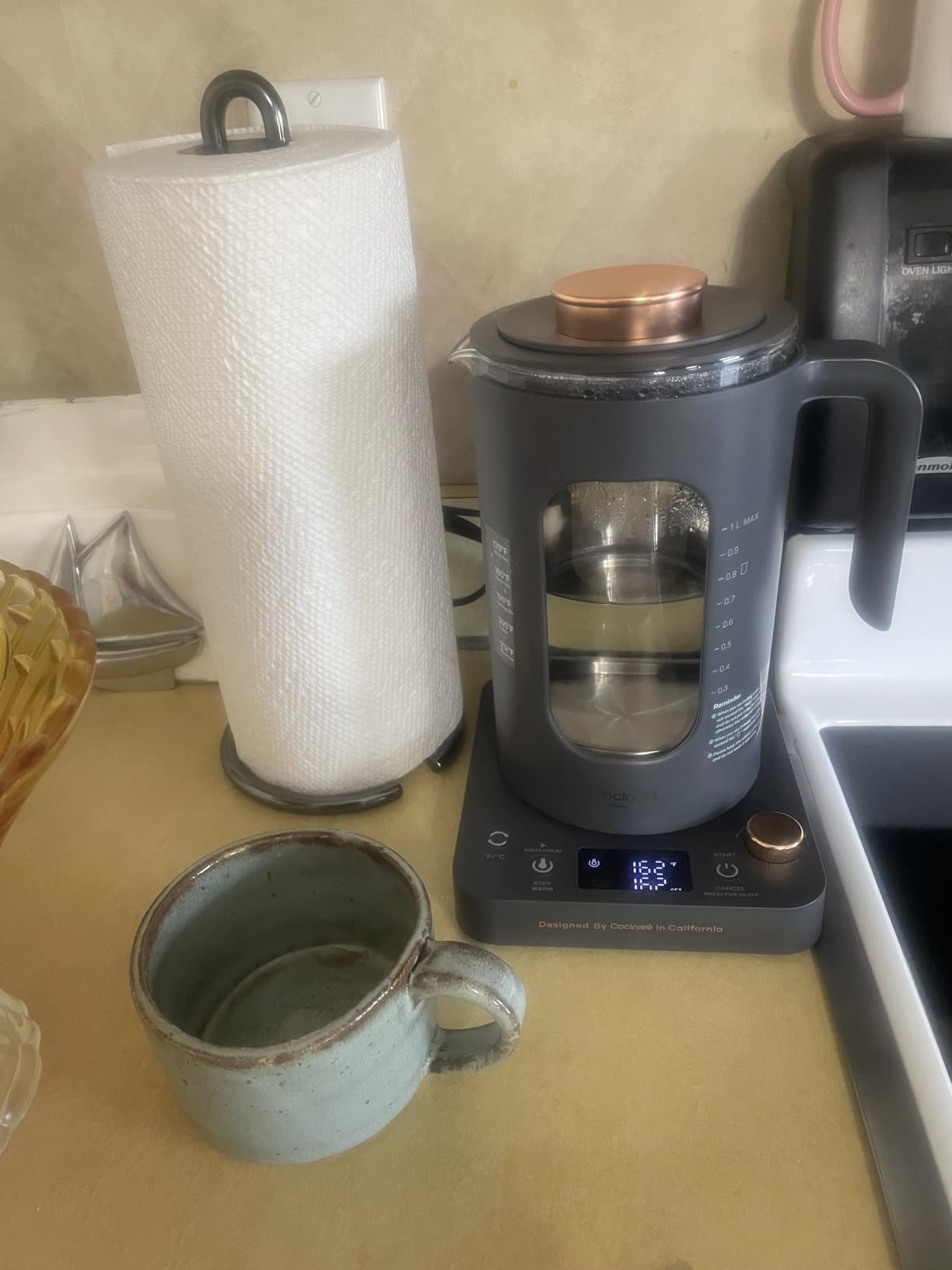 INTASTING Electric Tea Kettle with Infuser, ±1℉ Temperature Control 1 Liter customer photo 2