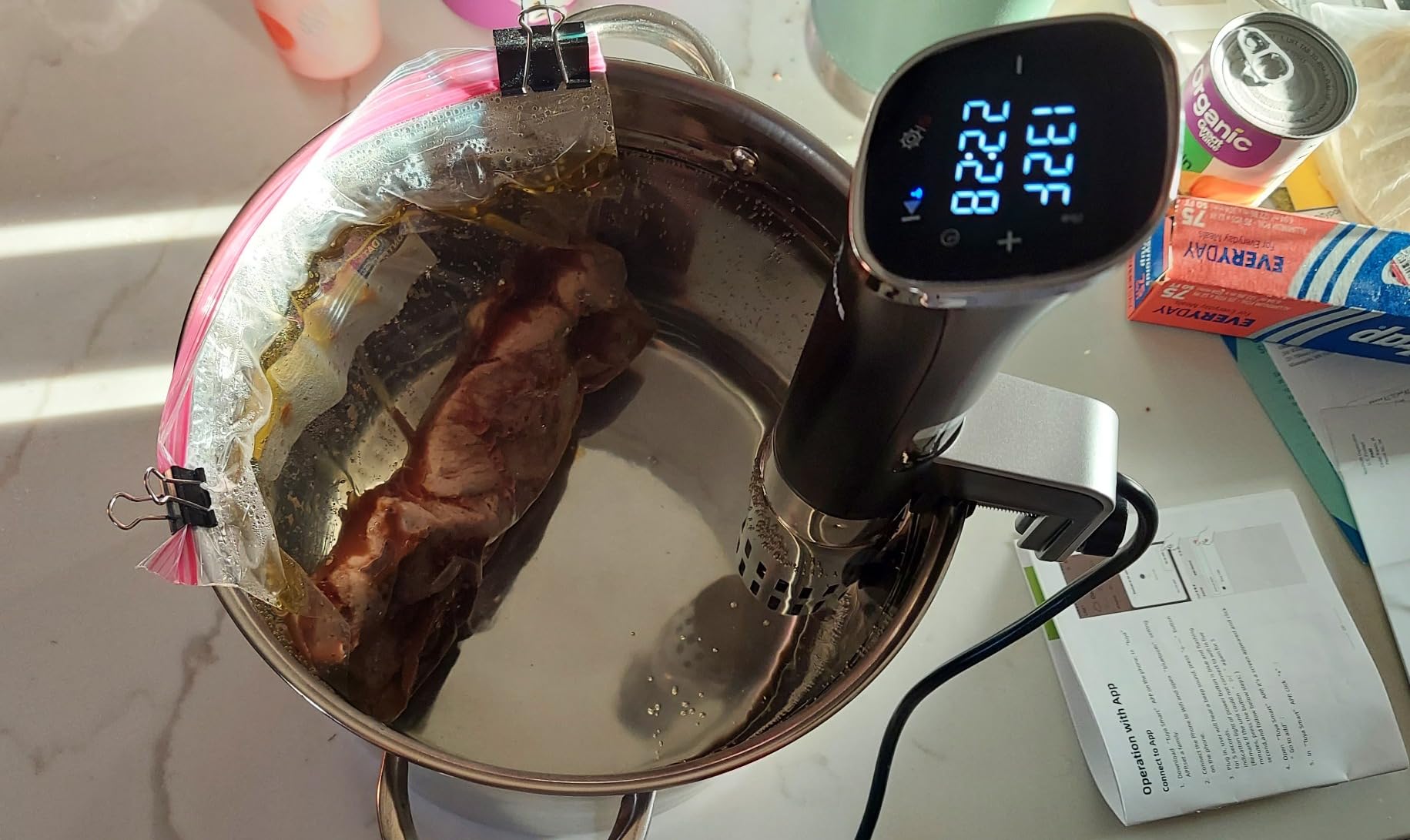 BLITZHOME Sous Vide Cooker, WiFi APP/Touch Control, Compact Sous Vide Machine 1000W with Recipes, Accurate Temperature & Timer, Ultra Quiet Stainless Precision Immersion Circulator customer photo 1