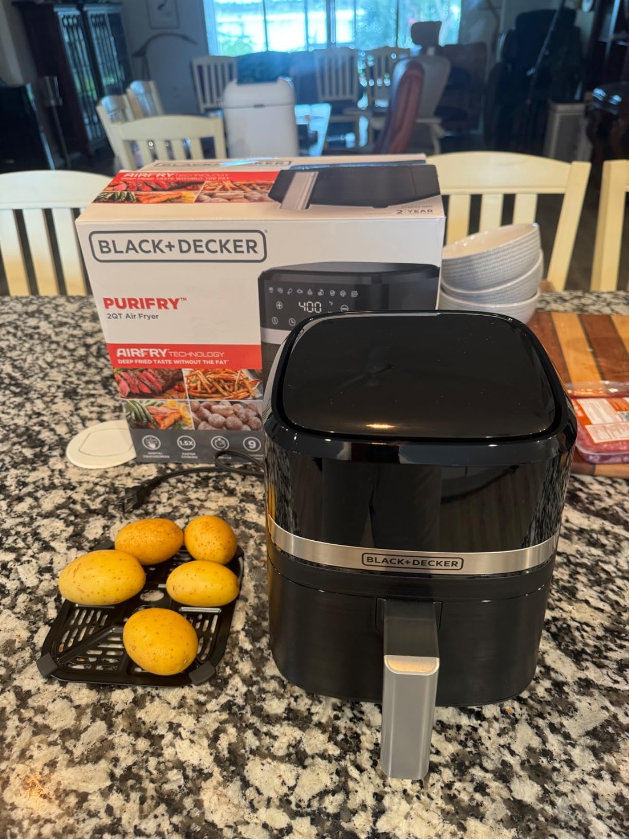 BLACK+DECKER Purifry 2QT Digital Air Fryer | Compact 2QT air fryer with Air Crisp technology, 9 presets and dishwasher-safe nonstick basket. customer photo 1