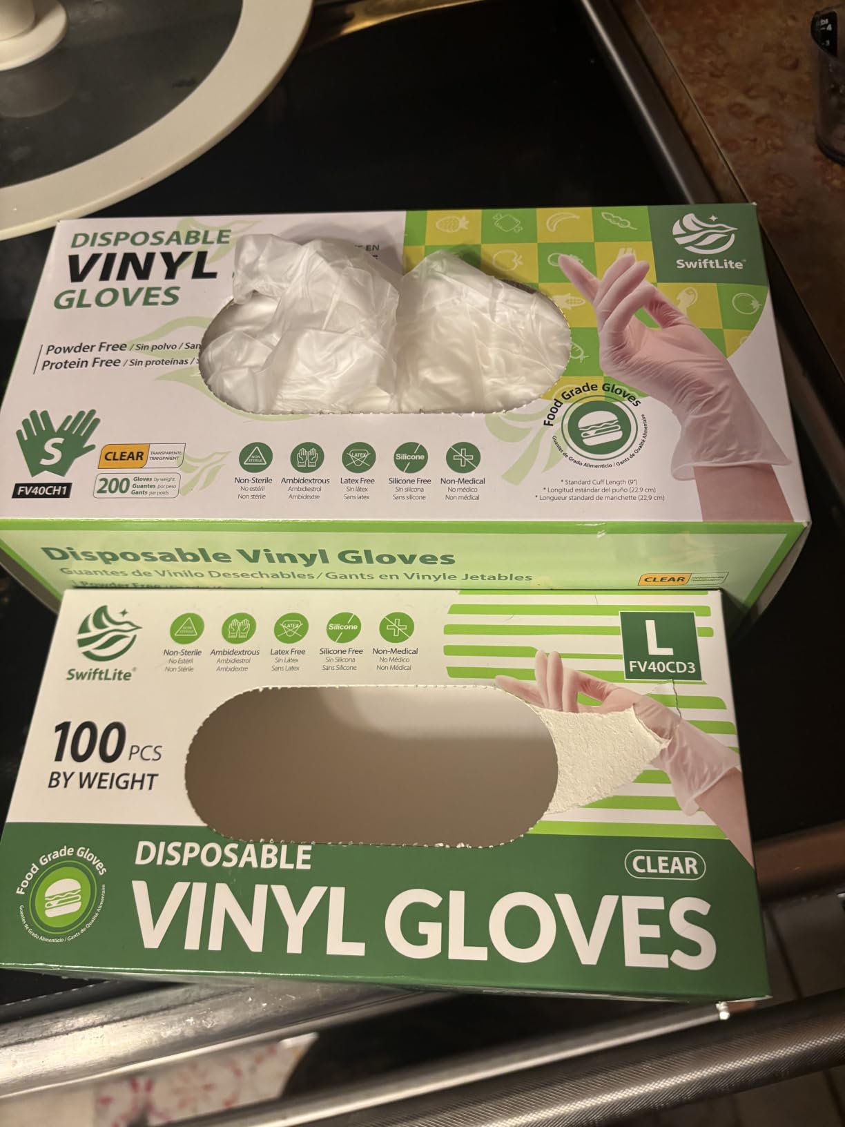 Disposable Vinyl Gloves, Food Safe | Latex-Free Powder-Free Clear Plastic Gloves for Cooking, House Cleaning, Food Prep customer photo 2