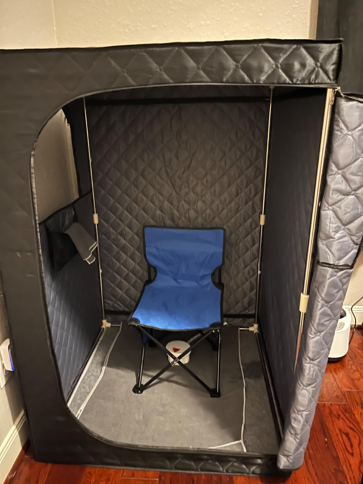 Upgraded Version Portable Sauna for Home Full Body Personal Sauna Steam Sauna Tent at Home Spa with 2.6L 1000W Steam Generator, 90 Minute Timer, Foldable Chair, Remote Control, Sauna Box(Grey) customer photo 1