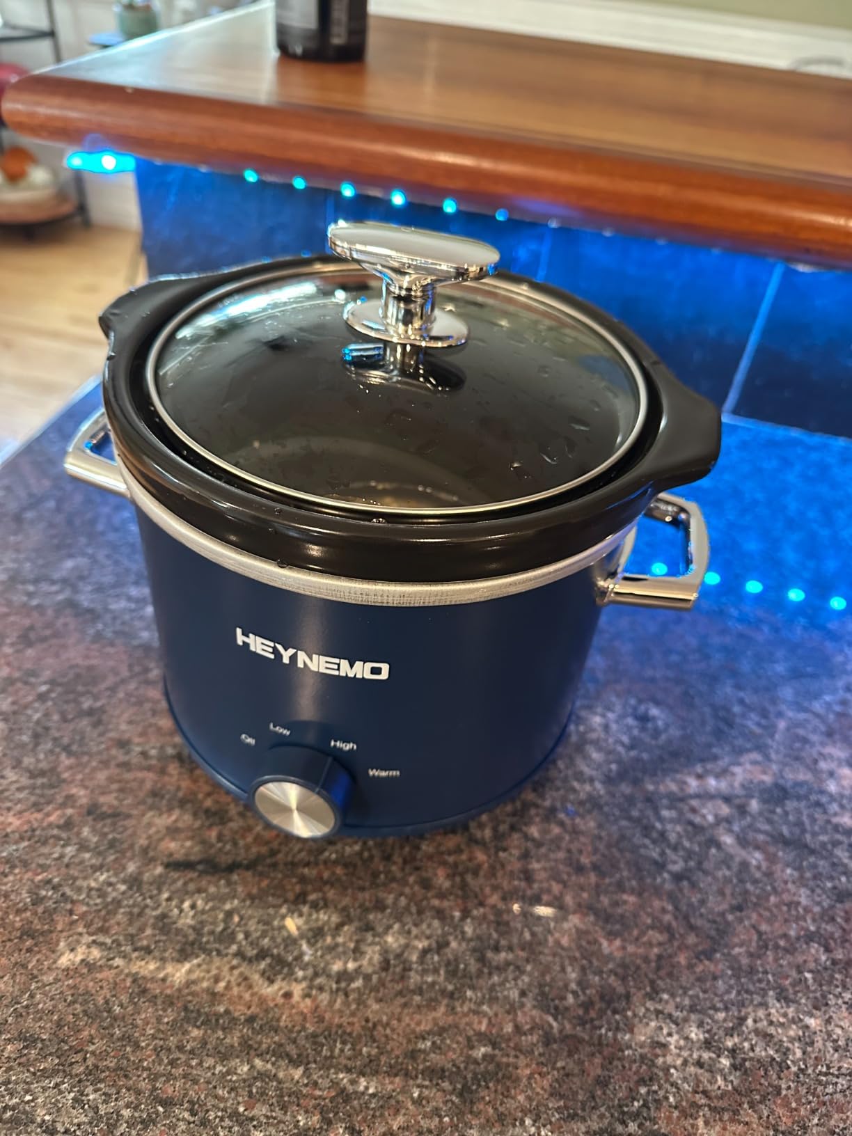 2 QT Small Slow Cooker, 3 Adjustable Temp, Upgraded Ceramic Pot, Easy Clean-up, Nutrient Loss Reduction, Sauces, Stews & Dips, Stainless Steel, Blue customer photo 2