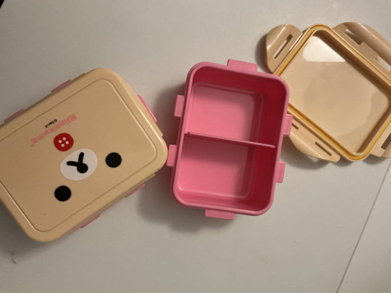 Cute Bear Bento Box, Lunch Box with Bag, Snack Containers Set, 4.9 x 3.6 x 1.9 inches (Brown) customer photo 2