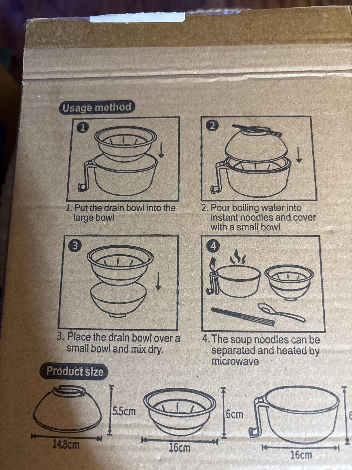 Ramen Bowl Set, Microwave Ramen Cooker Instant Noodles Bowl with Chopsticks Spoon, Rapid Ramen Noodle Bowl, Portable Noodle Bowls, for Home Office Dorm Room College Gift (Beige) customer photo 1