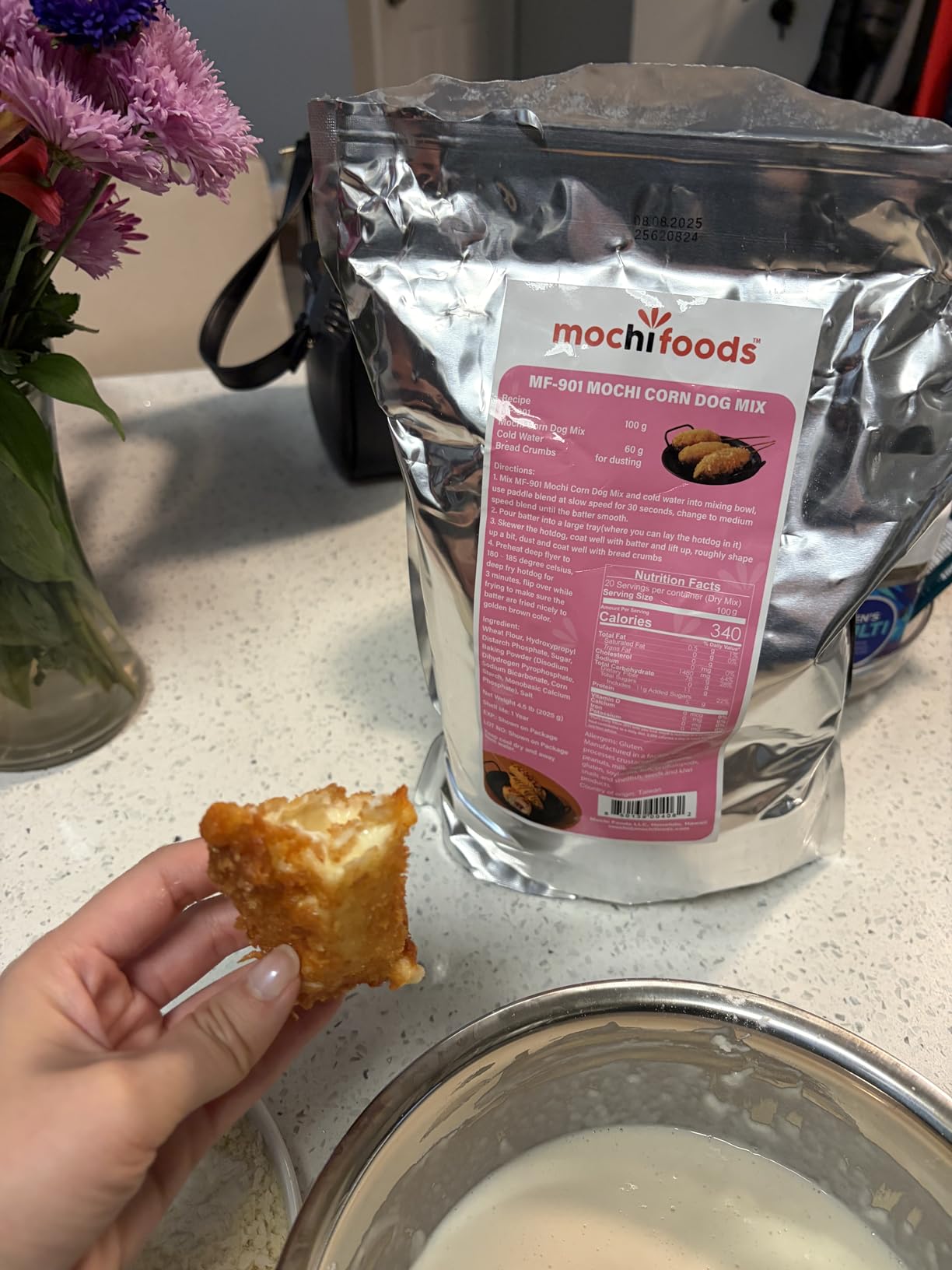 Original Mochi Corn Dog Mix - 4.5lbs - Crispy Chewy Fried Dough, Add Water, Cheese, Potatoes customer photo 2