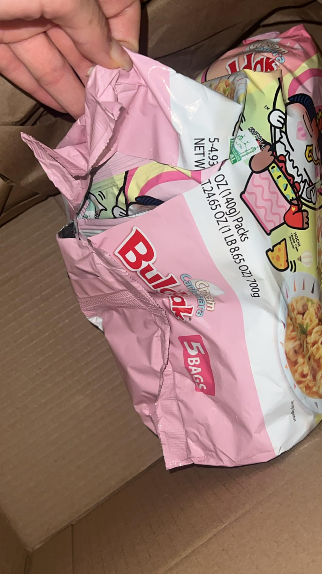 Buldak Hot Chicken Spicy Ramen Korea Instant Packaged Noodles, 4.93 oz, Cream Carbonara, 5 Pack customer photo 1